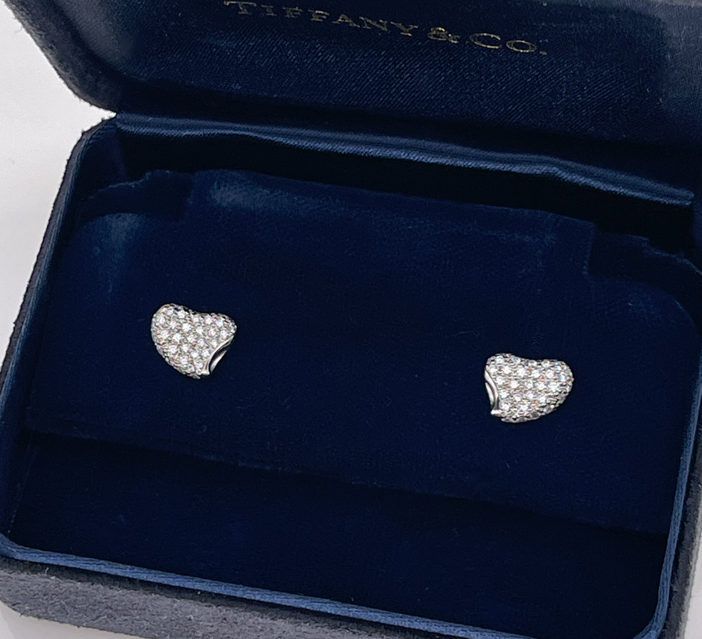 Tiffany & Co Vintage Elsa Peretti Full Heart Diamond Earrings - Premium Earrings from All The Best Vintage - Just $3600! Shop now at All The Best Vintage