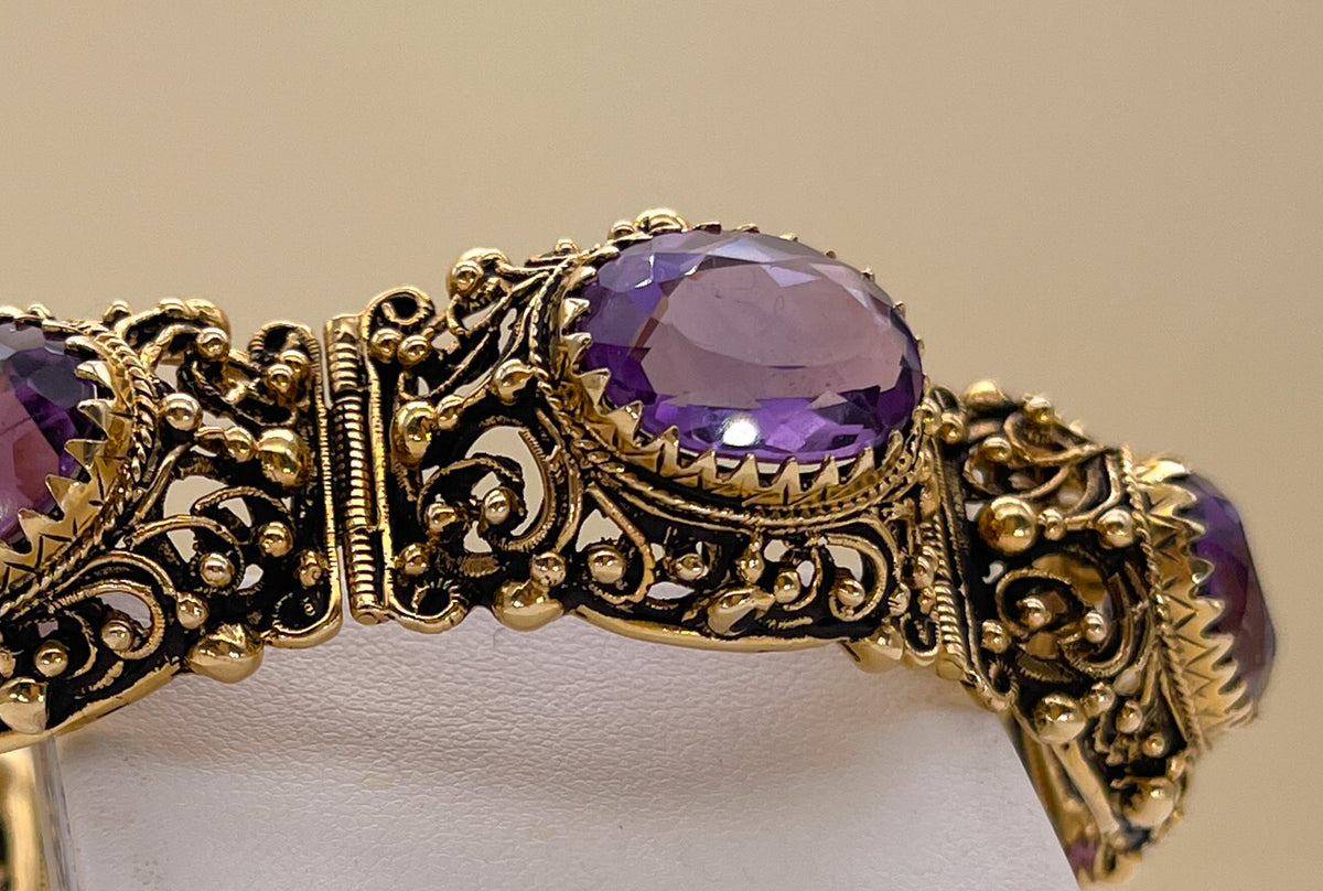 Vintage Amethyst Amethyst Bracelet - Premium Bracelet from All The Best Vintage - Just $5900! Shop now at All The Best Vintage