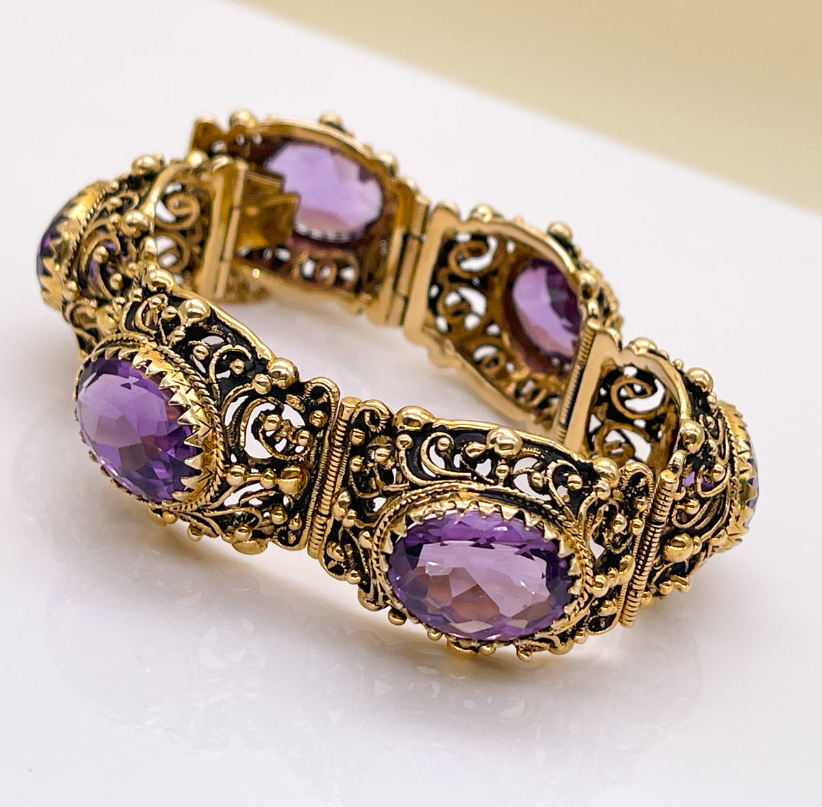 Vintage Amethyst Amethyst Bracelet - Premium Bracelet from All The Best Vintage - Just $5900! Shop now at All The Best Vintage