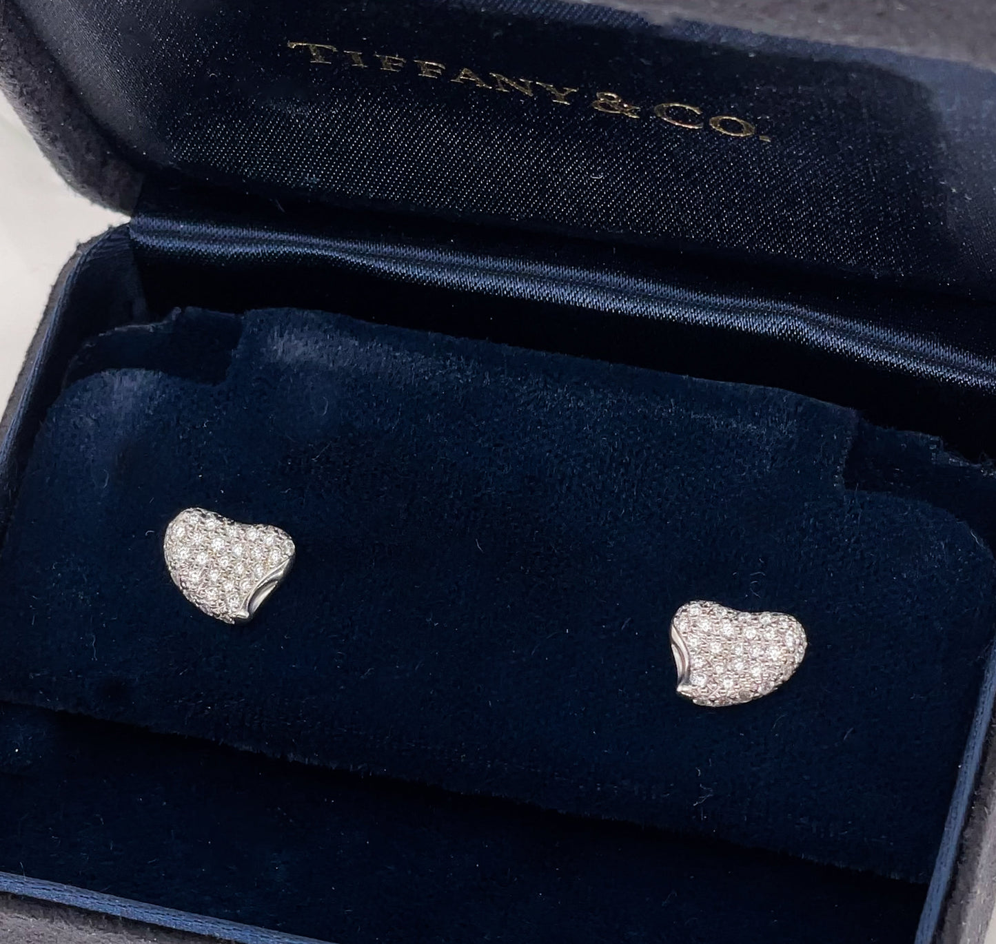 Tiffany & Co Vintage Elsa Peretti Full Heart Diamond Earrings - Premium Earrings from All The Best Vintage - Just $3600! Shop now at All The Best Vintage
