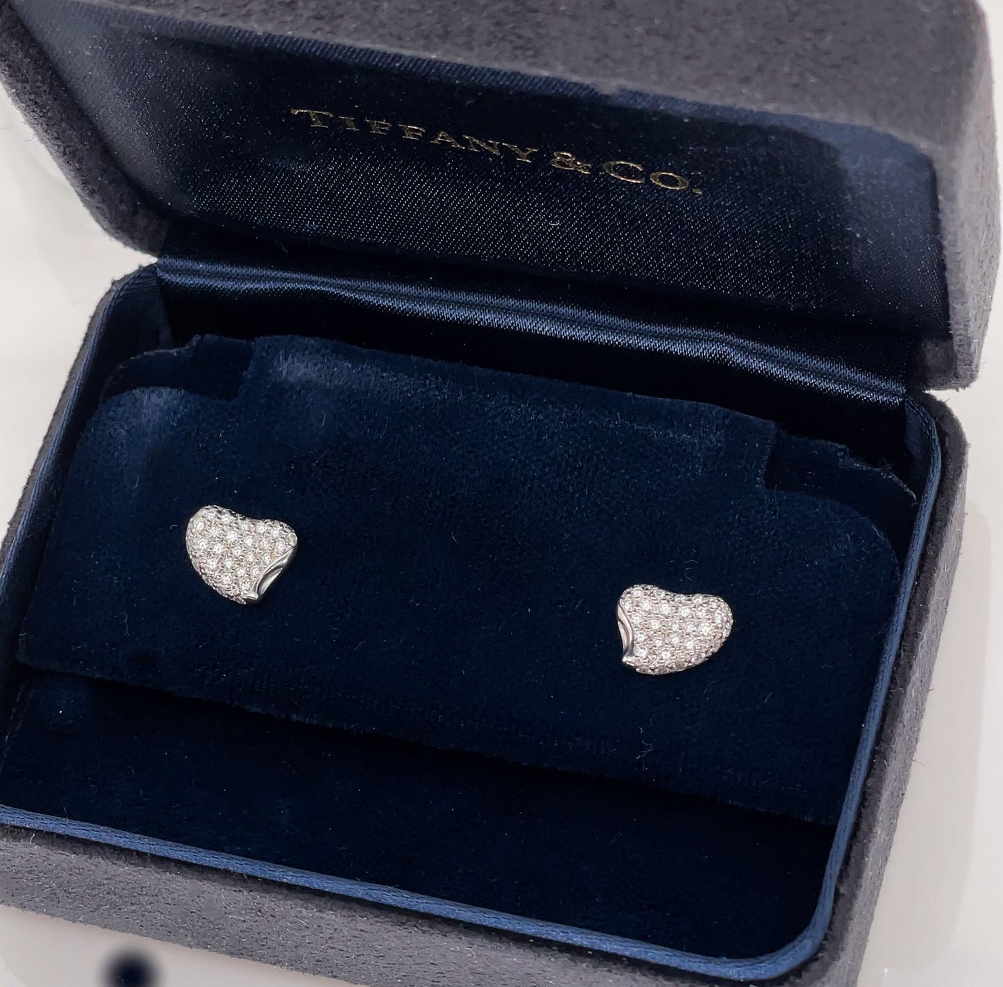Tiffany & Co Vintage Elsa Peretti Full Heart Diamond Earrings - Premium Earrings from All The Best Vintage - Just $3600! Shop now at All The Best Vintage