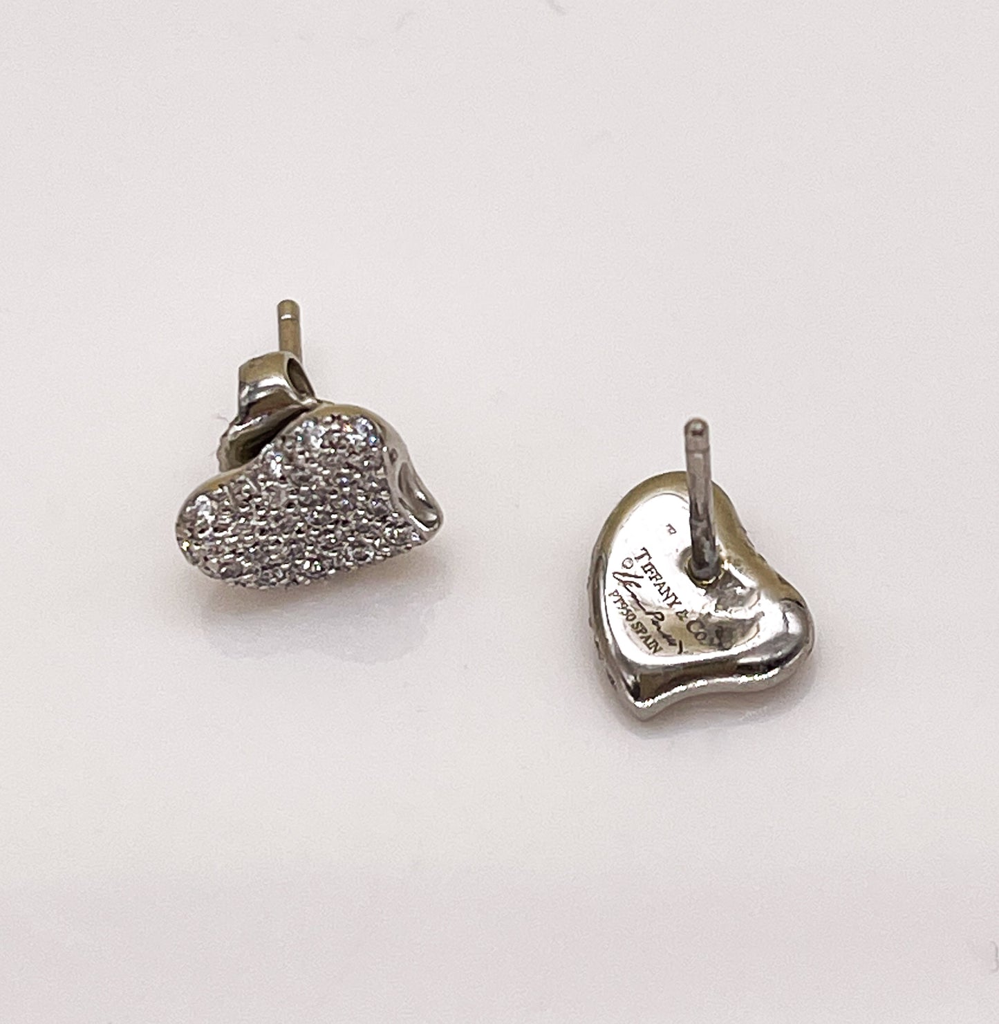 Tiffany & Co Vintage Elsa Peretti Full Heart Diamond Earrings - Premium Earrings from All The Best Vintage - Just $3600! Shop now at All The Best Vintage