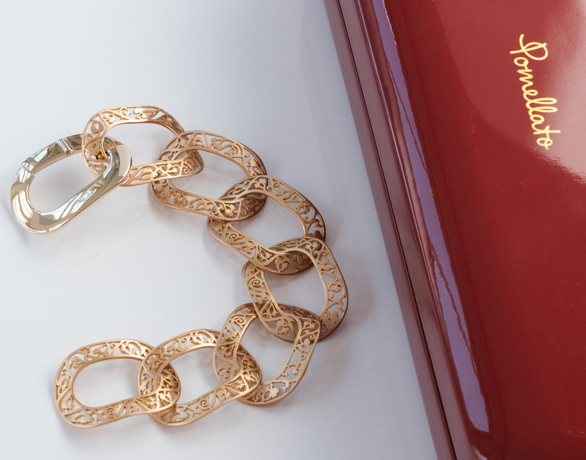 Pomellato 18K Gold Oval Arabesque Link Bracelet - Premium Bracelet from All The Best Vintage - Just $7695! Shop now at All The Best Vintage