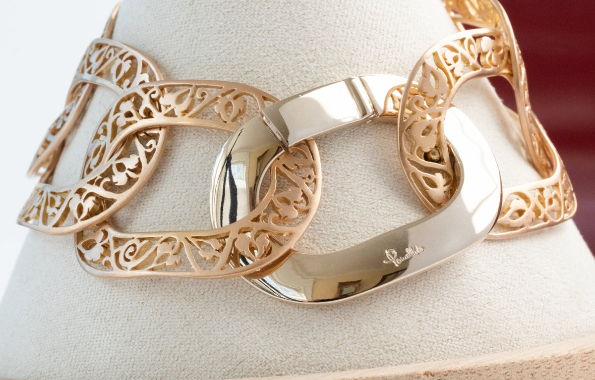 Pomellato 18K Gold Oval Arabesque Link Bracelet - Premium Bracelet from All The Best Vintage - Just $7695! Shop now at All The Best Vintage