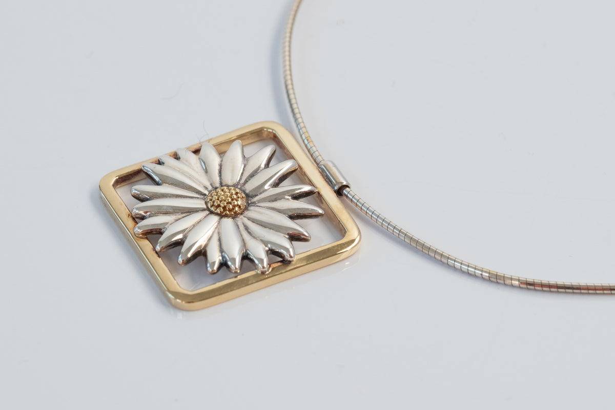 Vintage Tiffany Flower Necklace - Sterling & 18K Gold - Premium necklace from All The Best Vintage - Just $695! Shop now at All The Best Vintage