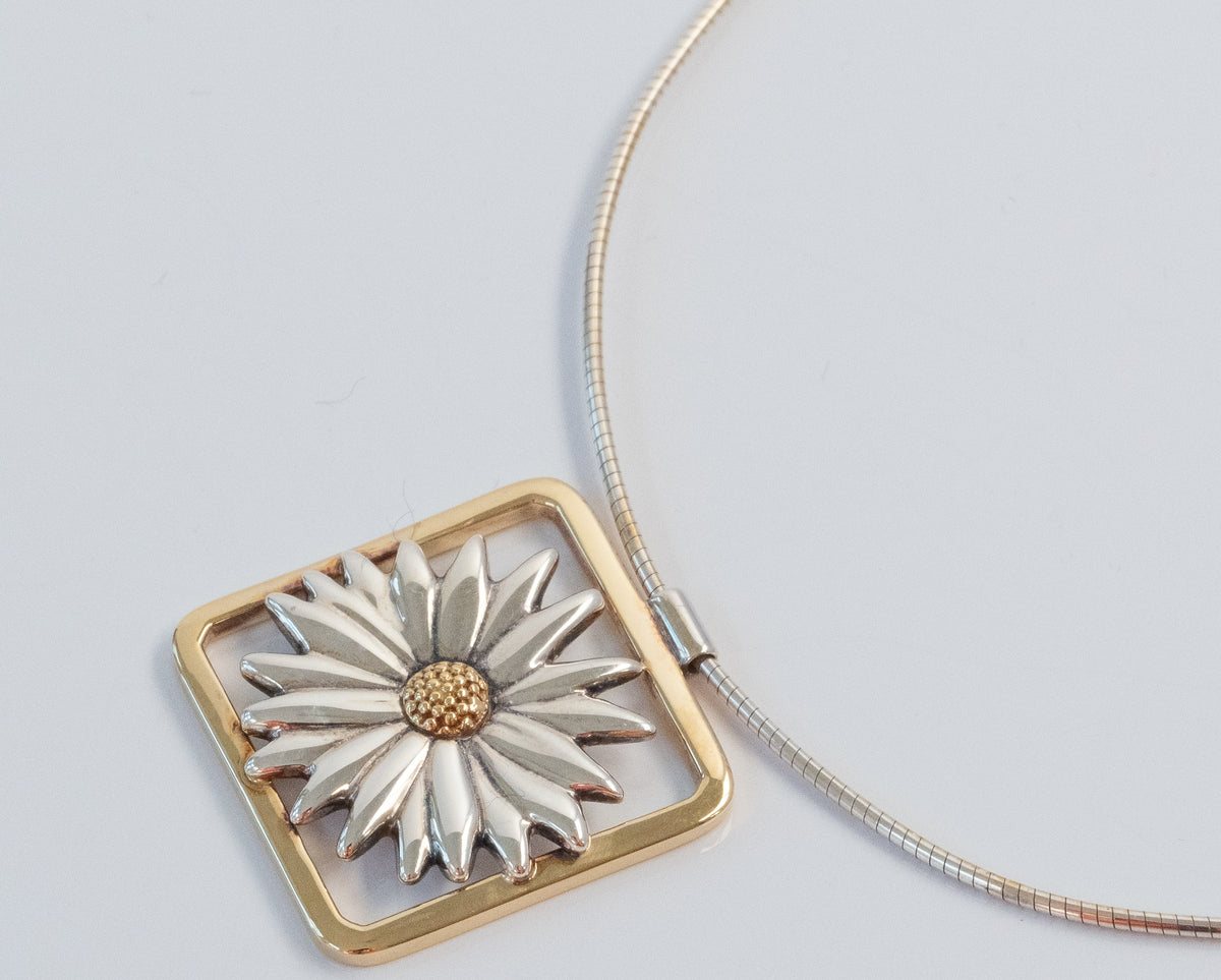 Vintage Tiffany Flower Necklace - Sterling & 18K Gold - Premium necklace from All The Best Vintage - Just $695! Shop now at All The Best Vintage