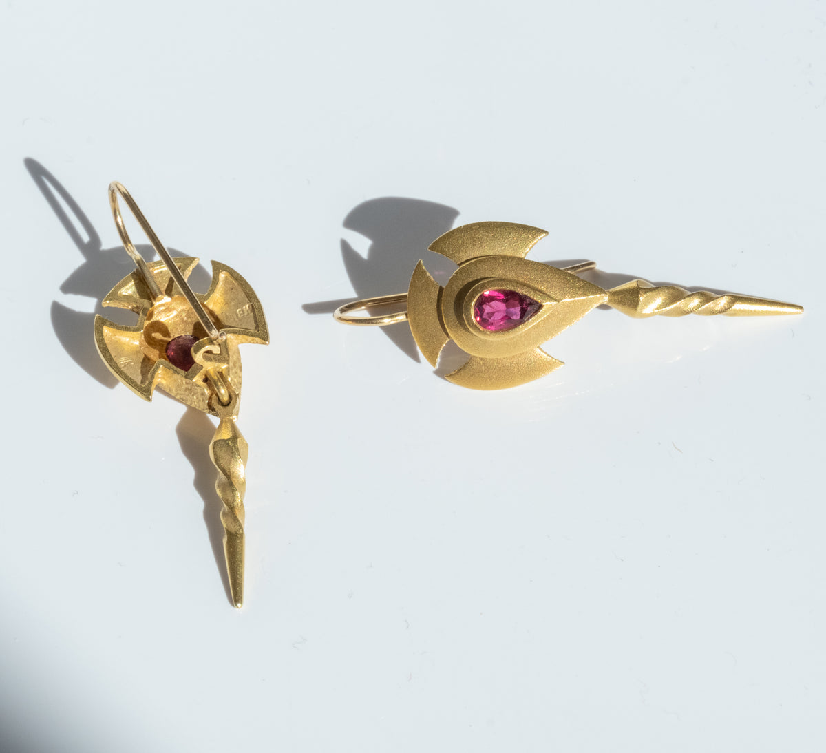 18K Gold Tourmaline Drop Earrings - Premium Earrings from All The Best Vintage - Just $2395! Shop now at All The Best Vintage
