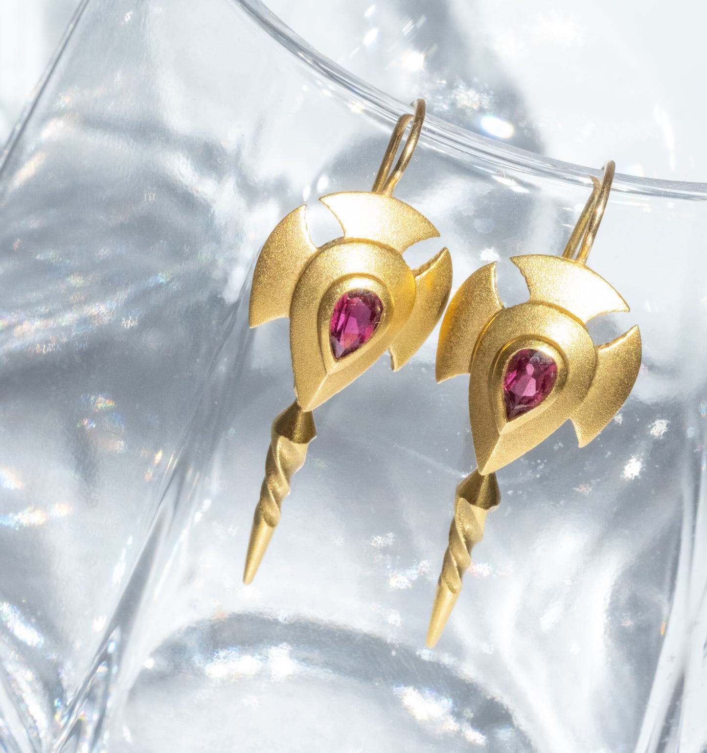 18K Gold Tourmaline Drop Earrings - Premium Earrings from All The Best Vintage - Just $2395! Shop now at All The Best Vintage