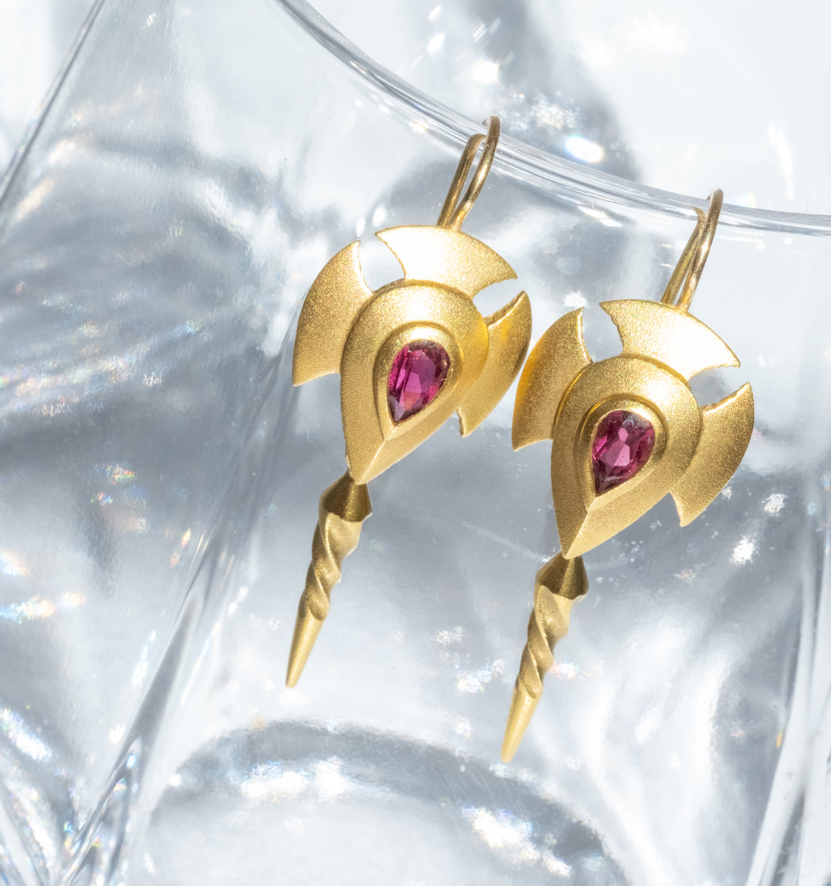 18K Gold Tourmaline Drop Earrings - Premium Earrings from All The Best Vintage - Just $2395! Shop now at All The Best Vintage