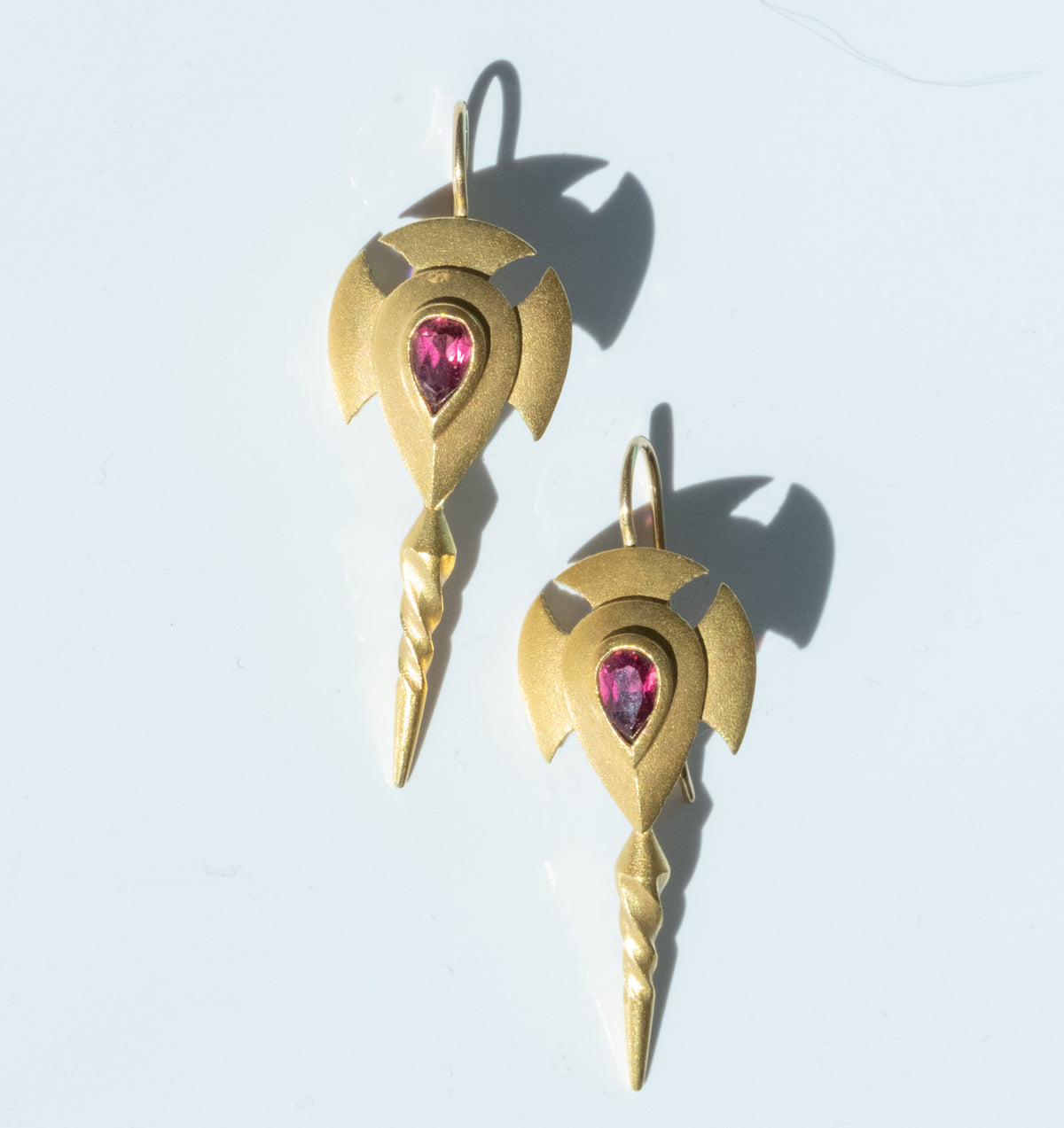 18K Gold Tourmaline Drop Earrings - Premium Earrings from All The Best Vintage - Just $2395! Shop now at All The Best Vintage