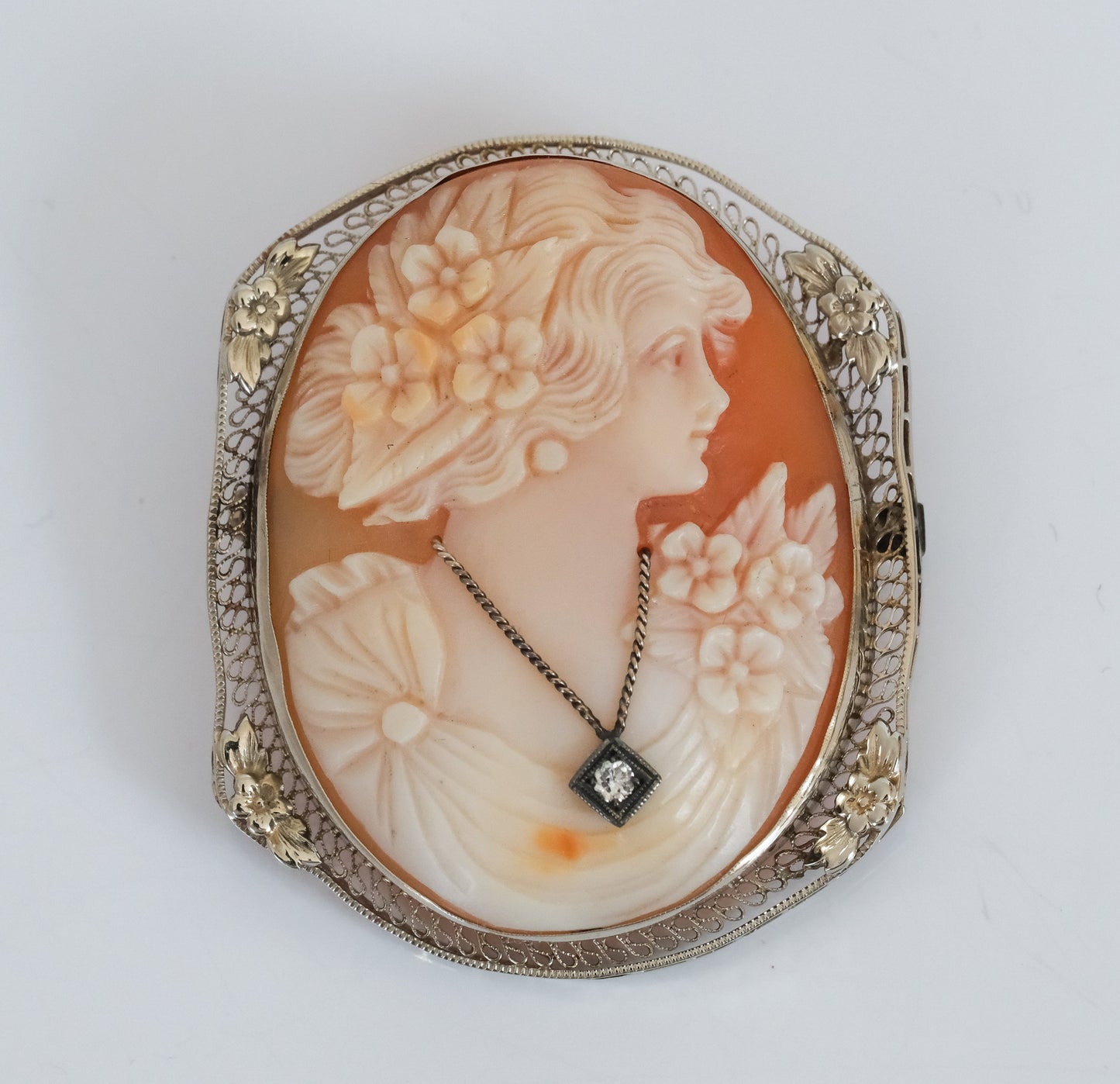 Lovely Vintage 14K Habille Cameo Brooch / Pendant - Premium Brooch from All The Best Vintage - Just $695! Shop now at All The Best Vintage