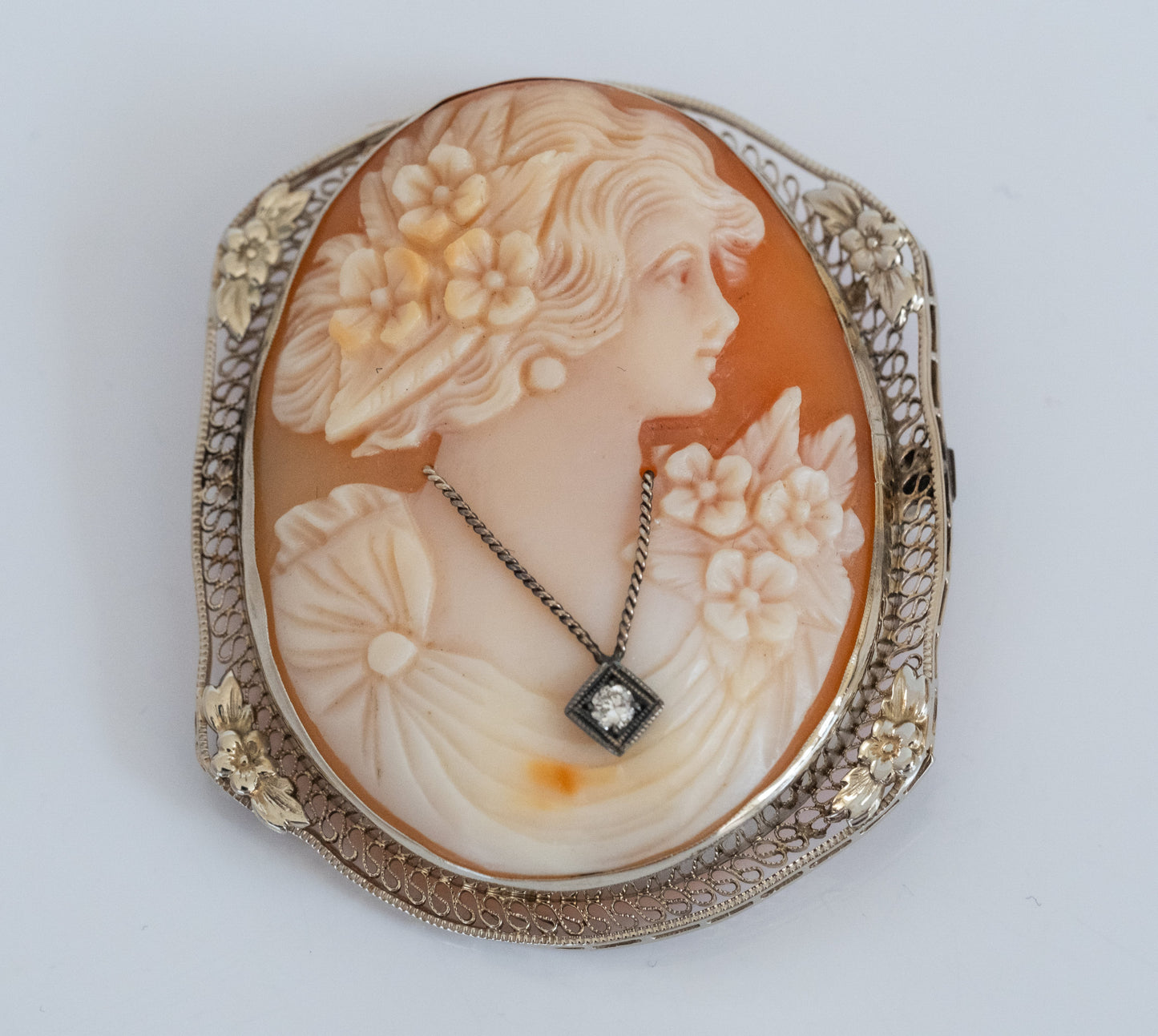Lovely Vintage 14K Habille Cameo Brooch / Pendant - Premium Brooch from All The Best Vintage - Just $695! Shop now at All The Best Vintage