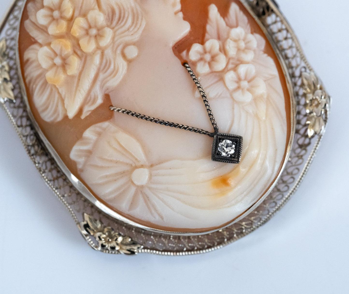 Lovely Vintage 14K Habille Cameo Brooch / Pendant - Premium Brooch from All The Best Vintage - Just $695! Shop now at All The Best Vintage