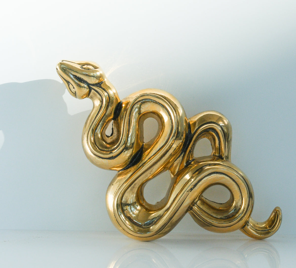 Gorgeous Large Kieselstein-Cord Gold Plated Snake Buckle - Premium Belt Buckle from All The Best Vintage - Just $1895! Shop now at All The Best Vintage