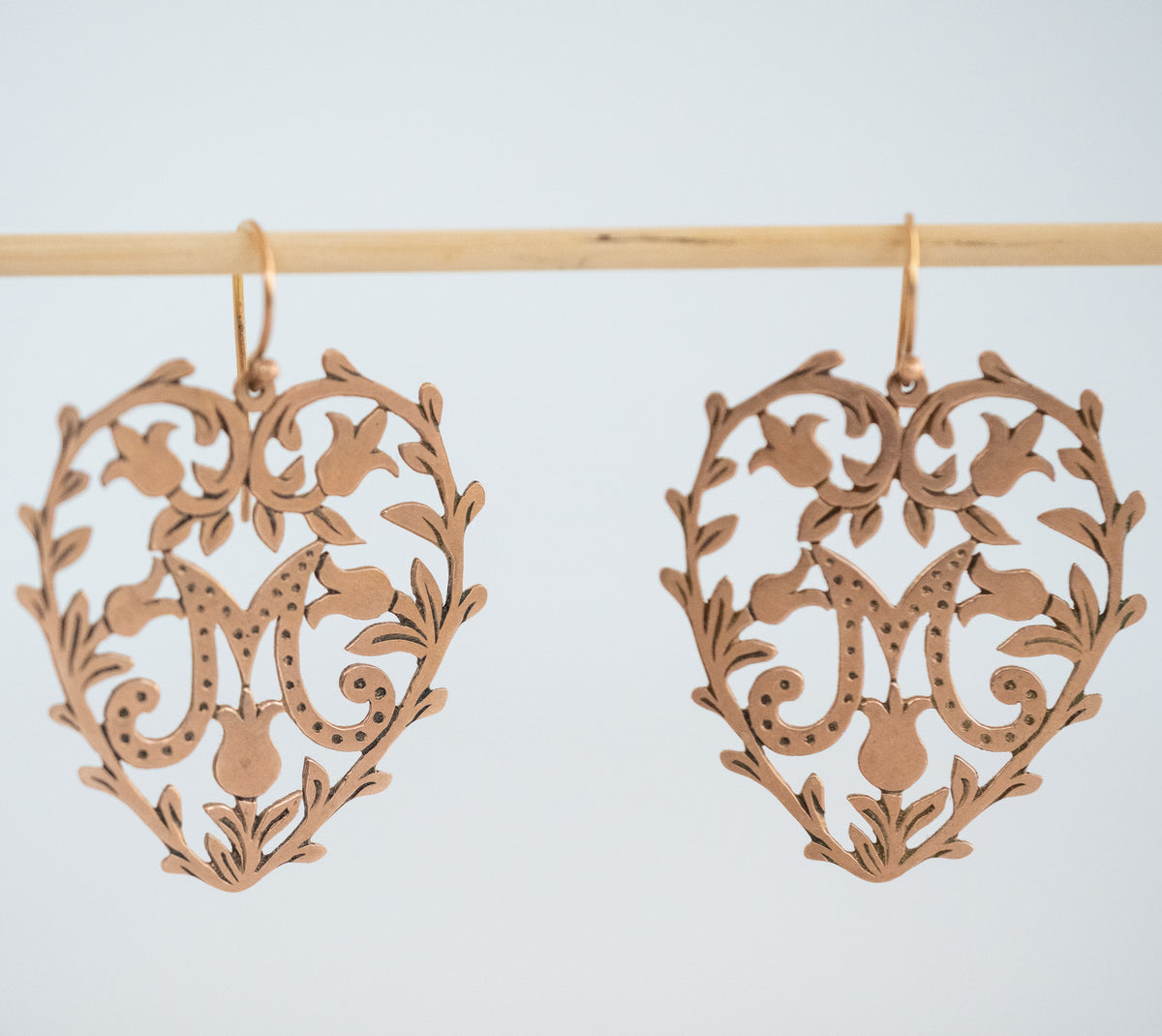 Laurent Gandini 9K Rose Gold Heart Shaped Earrings - Premium Earrings from All The Best Vintage - Just $895! Shop now at All The Best Vintage