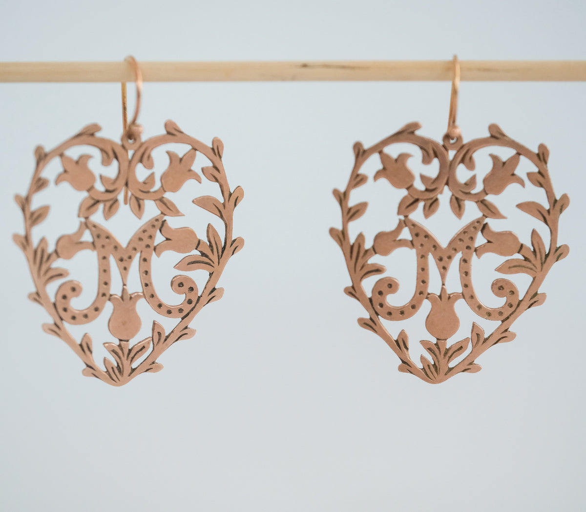 Laurent Gandini 9K Rose Gold Heart Shaped Earrings - Premium Earrings from All The Best Vintage - Just $895! Shop now at All The Best Vintage