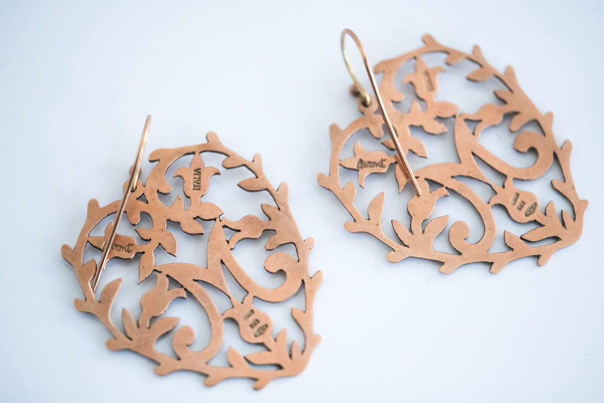 Laurent Gandini 9K Rose Gold Heart Shaped Earrings - Premium Earrings from All The Best Vintage - Just $895! Shop now at All The Best Vintage