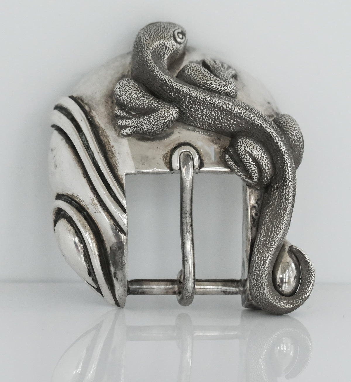 Kieselstein-Cord Sterling Silver Salamander Belt Buckle - Premium Belt Buckle from All The Best Vintage - Just $695! Shop now at All The Best Vintage