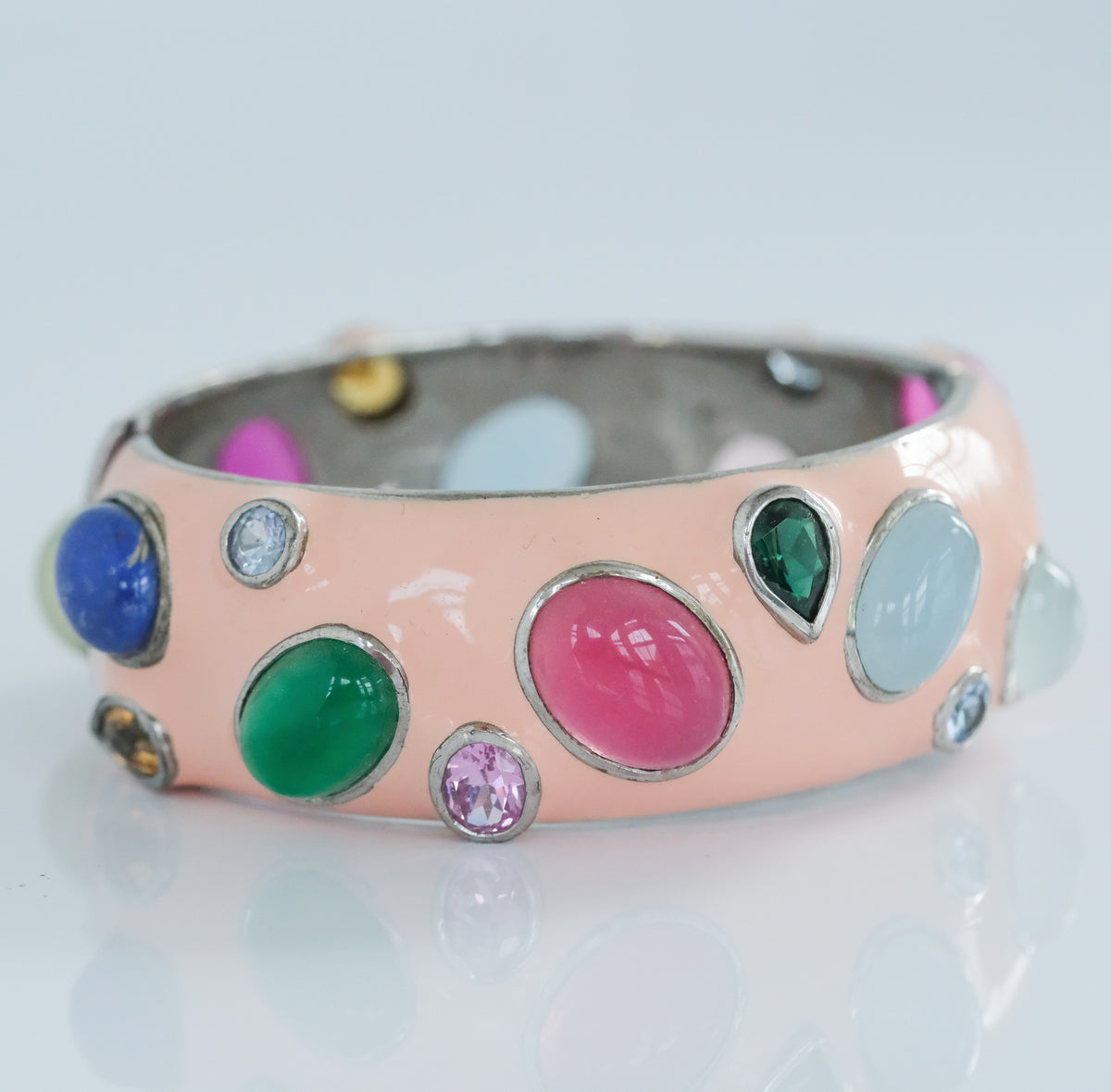 Enameled Sterling Silver Bracelet with Gorgeous Stones - Premium Bracelet from All The Best Vintage - Just $1195! Shop now at All The Best Vintage