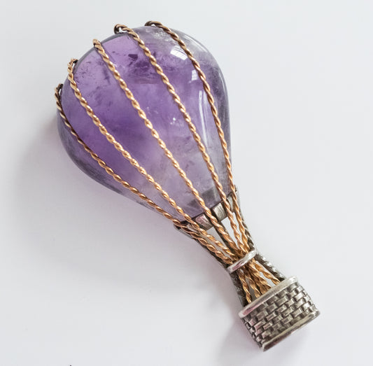 Vintage Amethyst Hot Air Balloon Pin - Premium Brooch from All The Best Vintage - Just $695! Shop now at All The Best Vintage