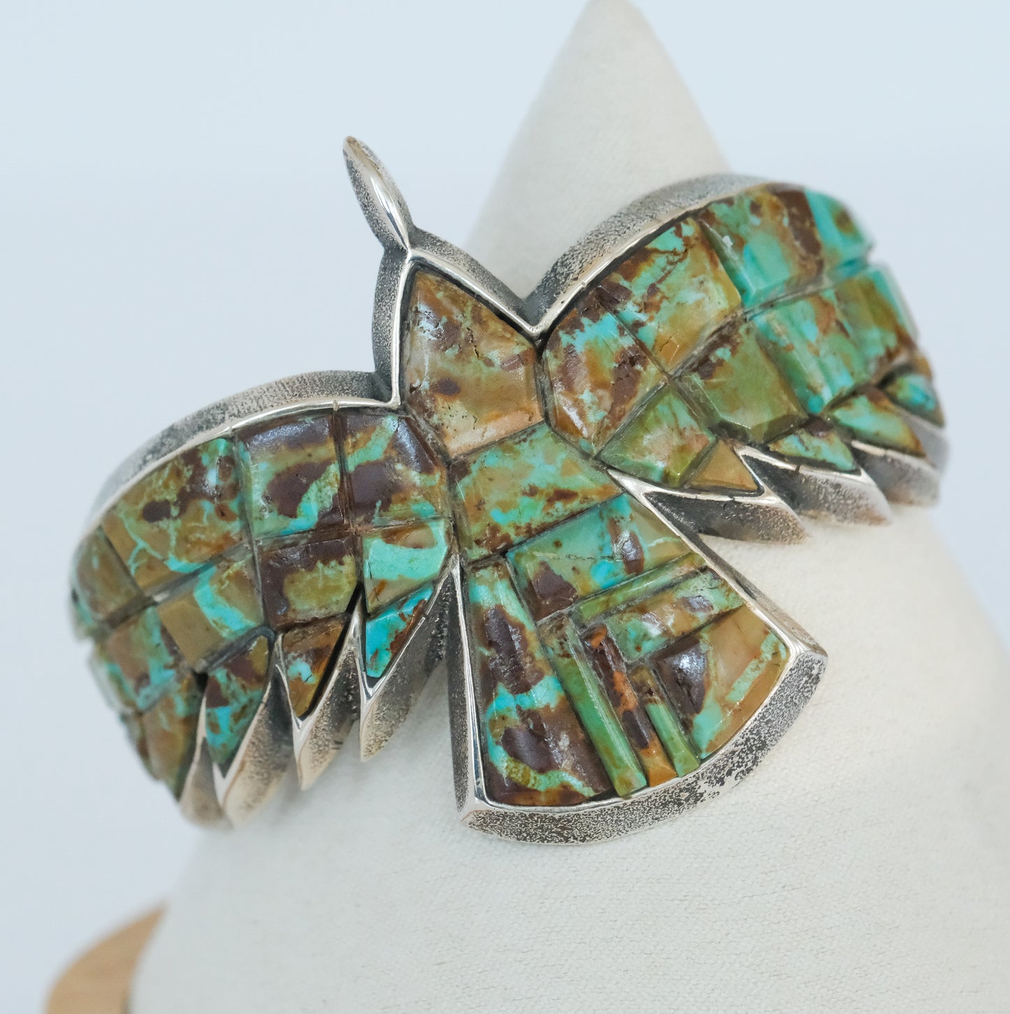 Aaron Anderson Sterling Tufa Cast Number 8 Turquoise Eagle Cuff Bracelet - Premium Bracelet from All The Best Vintage - Just $4250! Shop now at All The Best Vintage