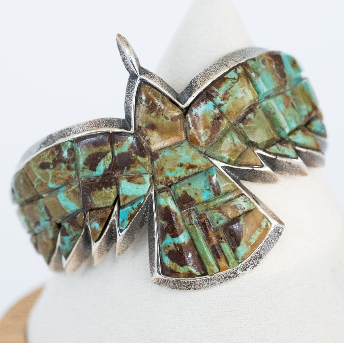 Aaron Anderson Sterling Tufa Cast Number 8 Turquoise Eagle Cuff Bracelet - Premium Bracelet from All The Best Vintage - Just $3950! Shop now at All The Best Vintage