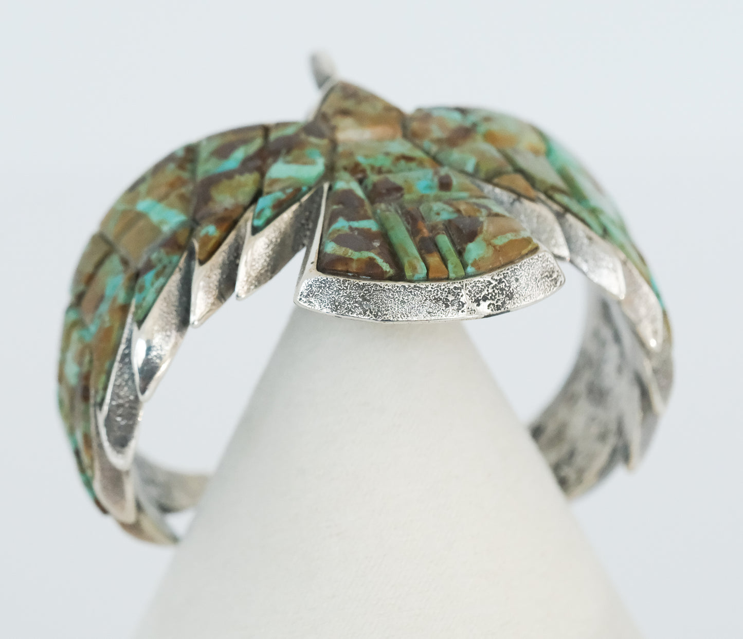 Aaron Anderson Sterling Tufa Cast Number 8 Turquoise Eagle Cuff Bracelet - Premium Bracelet from All The Best Vintage - Just $4250! Shop now at All The Best Vintage