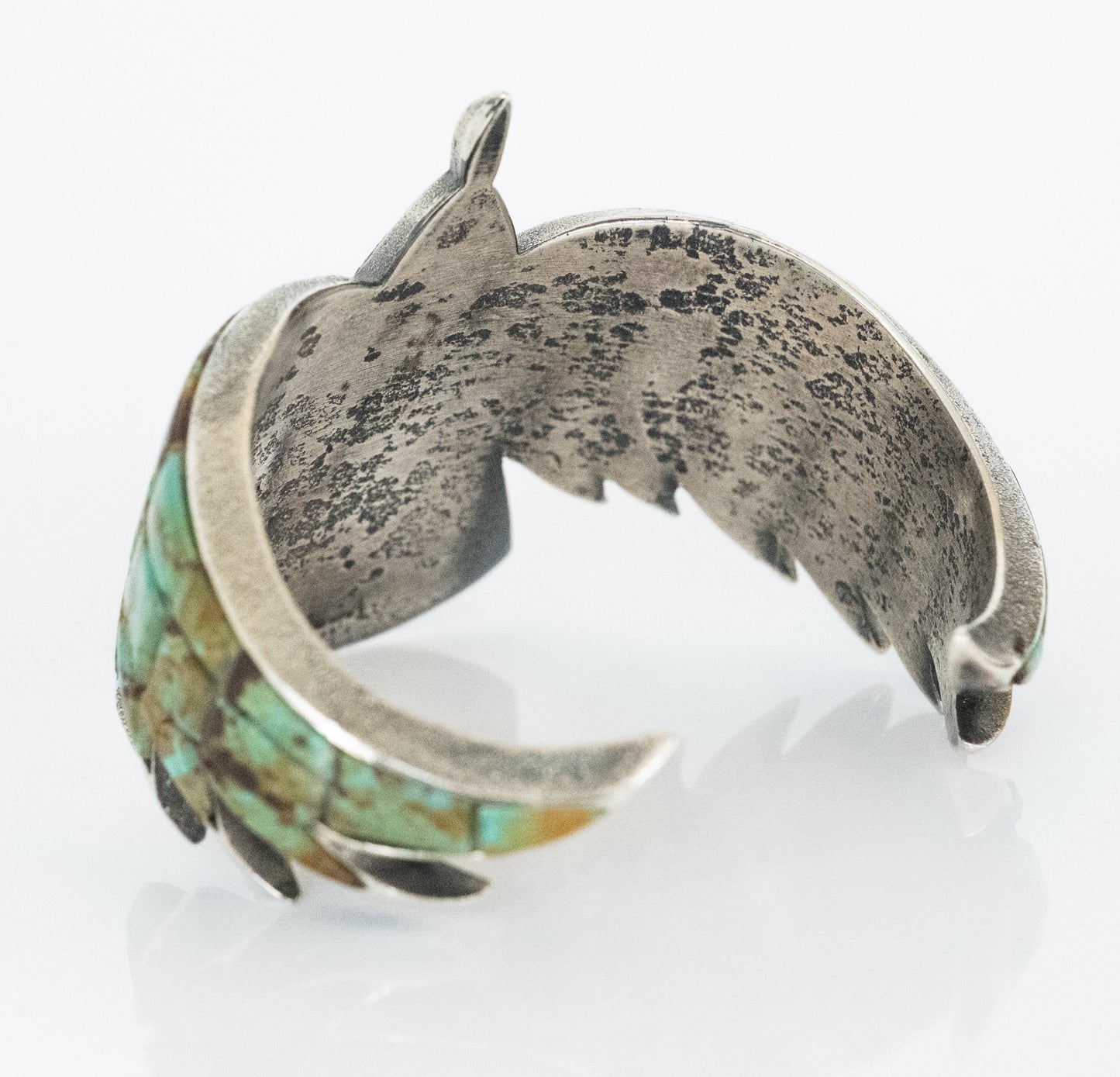 Aaron Anderson Sterling Tufa Cast Number 8 Turquoise Eagle Cuff Bracelet - Premium Bracelet from All The Best Vintage - Just $4250! Shop now at All The Best Vintage