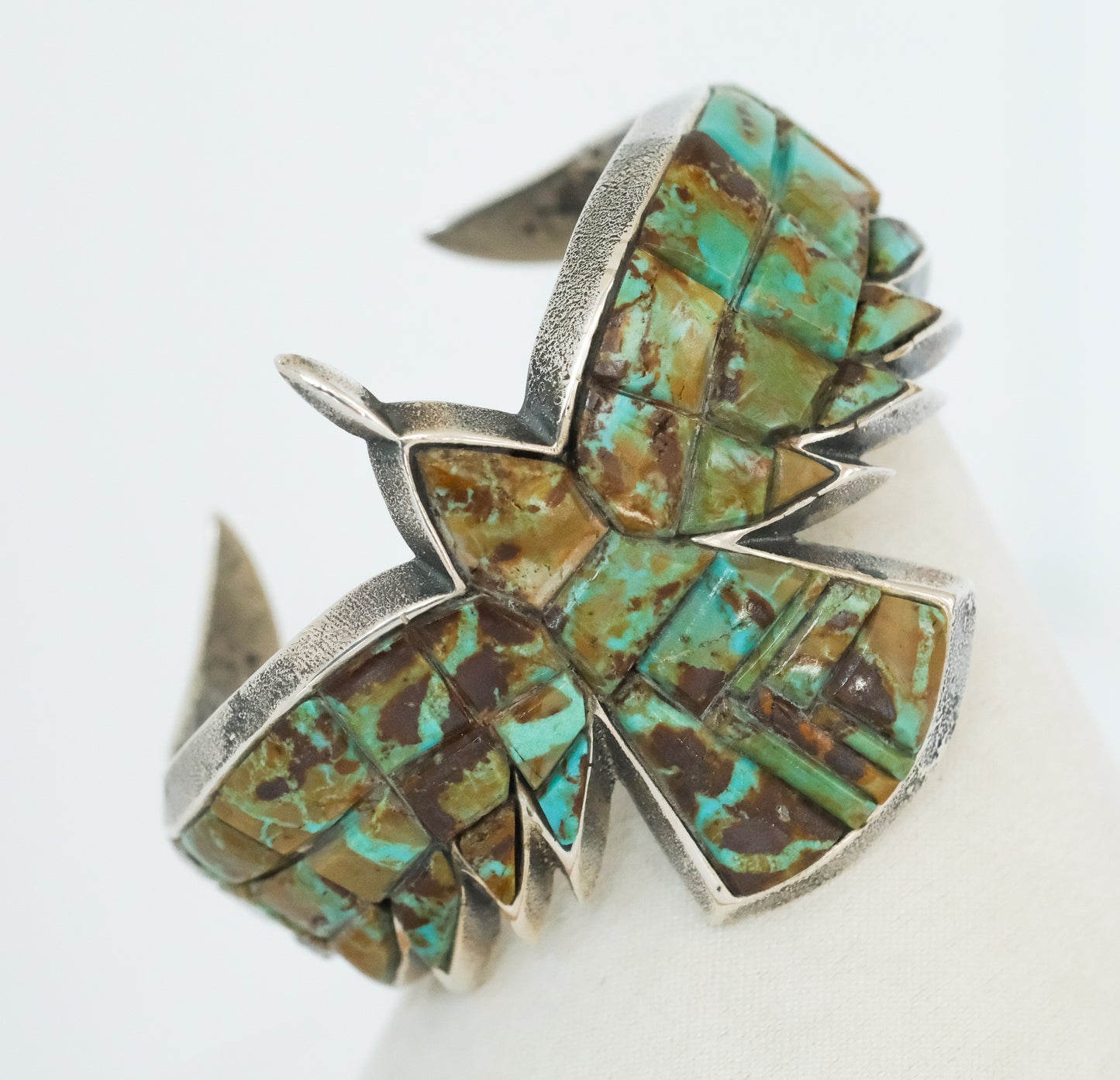 Aaron Anderson Sterling Tufa Cast Number 8 Turquoise Eagle Cuff Bracelet - Premium Bracelet from All The Best Vintage - Just $4250! Shop now at All The Best Vintage