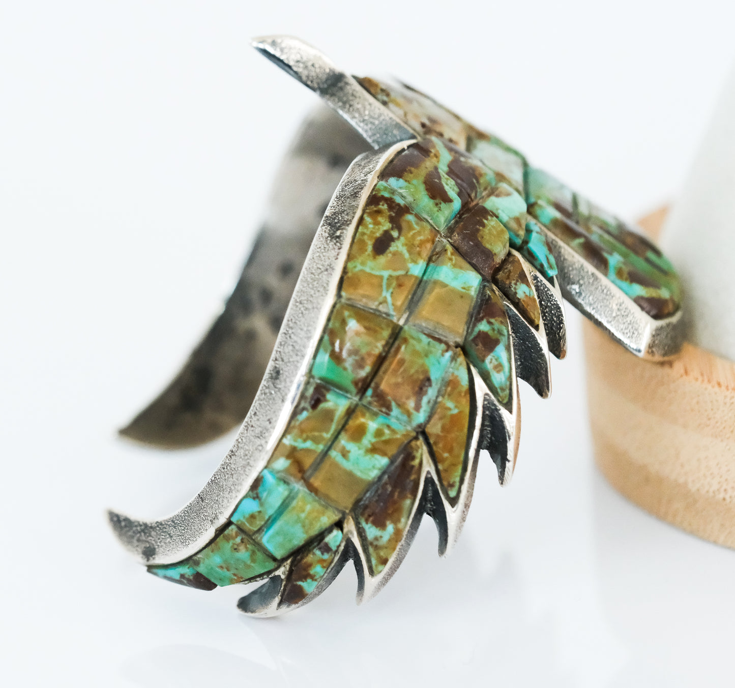 Aaron Anderson Sterling Tufa Cast Number 8 Turquoise Eagle Cuff Bracelet - Premium Bracelet from All The Best Vintage - Just $4250! Shop now at All The Best Vintage