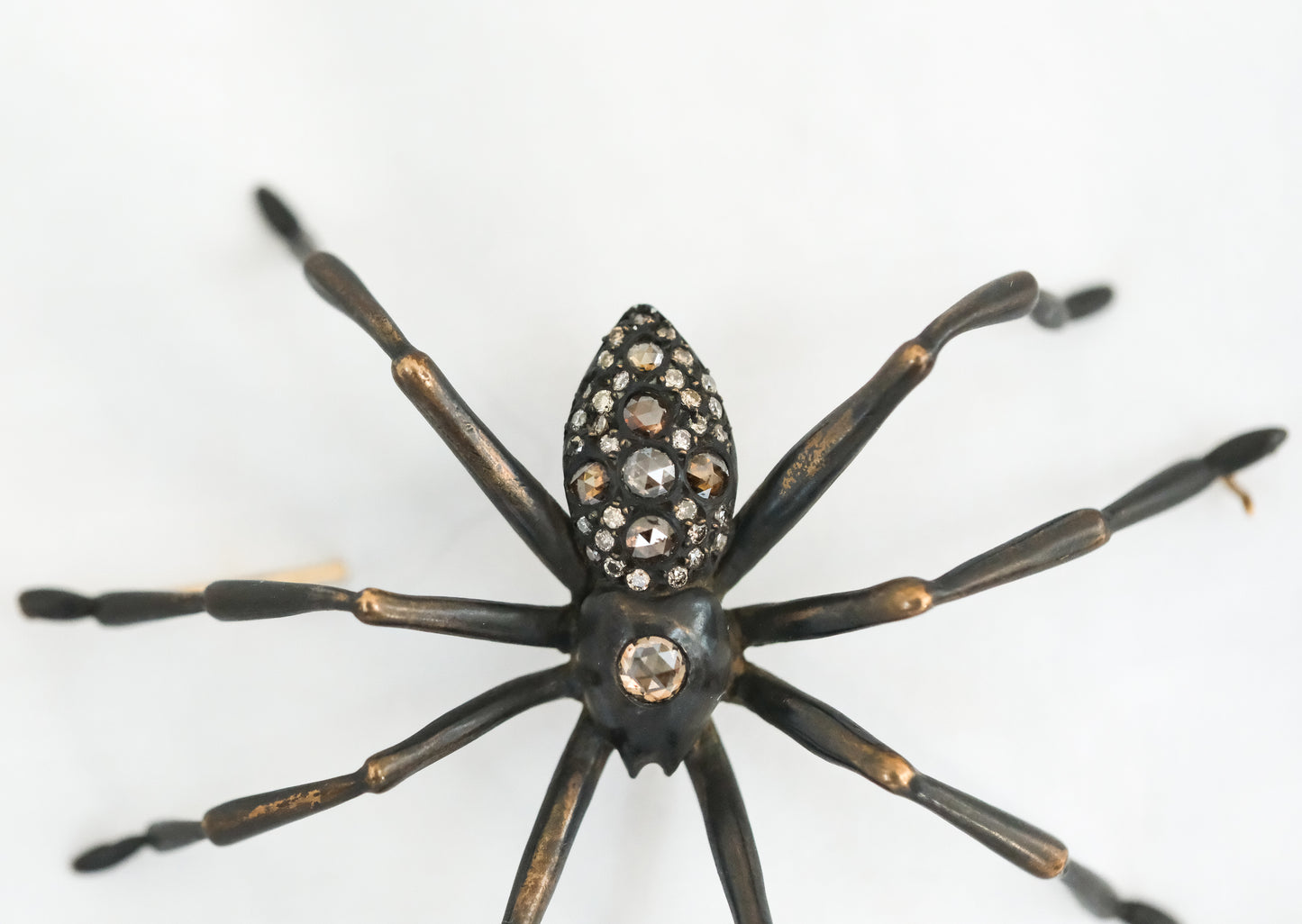 Gabriella Kiss Spider Brooch with Diamond and a Gorgous Moonstone - Premium Brooch from All The Best Vintage - Just $6400! Shop now at All The Best Vintage