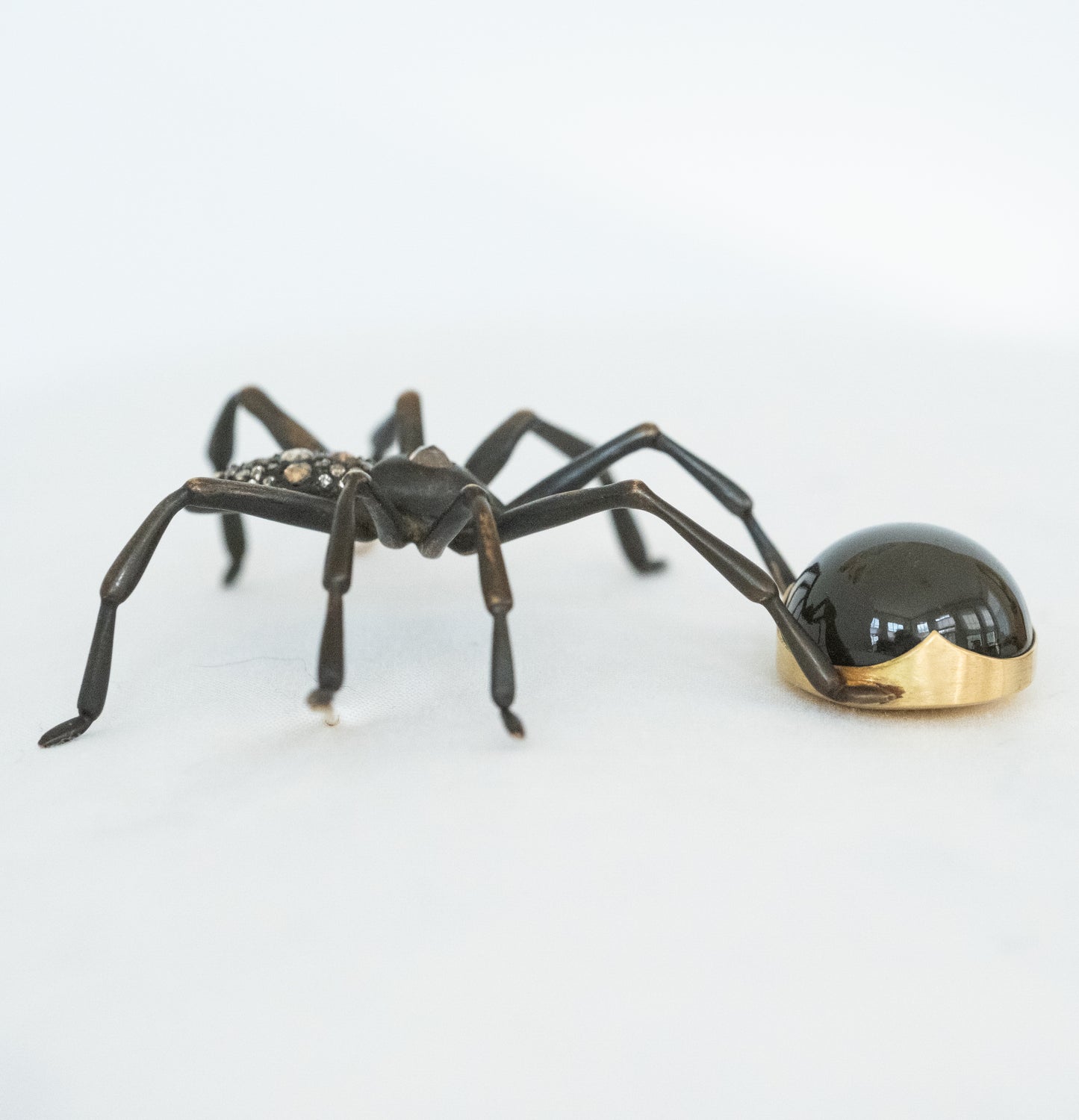 Gabriella Kiss Spider Brooch with Diamond and a Gorgous Moonstone - Premium Brooch from All The Best Vintage - Just $6400! Shop now at All The Best Vintage