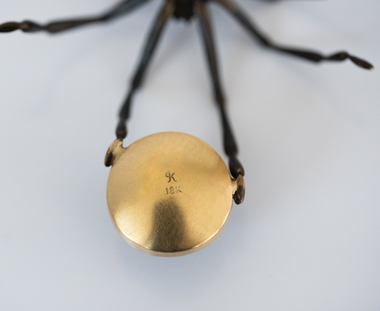 Gabriella Kiss Spider Brooch with Diamond and a Gorgous Moonstone - Premium Brooch from All The Best Vintage - Just $6400! Shop now at All The Best Vintage