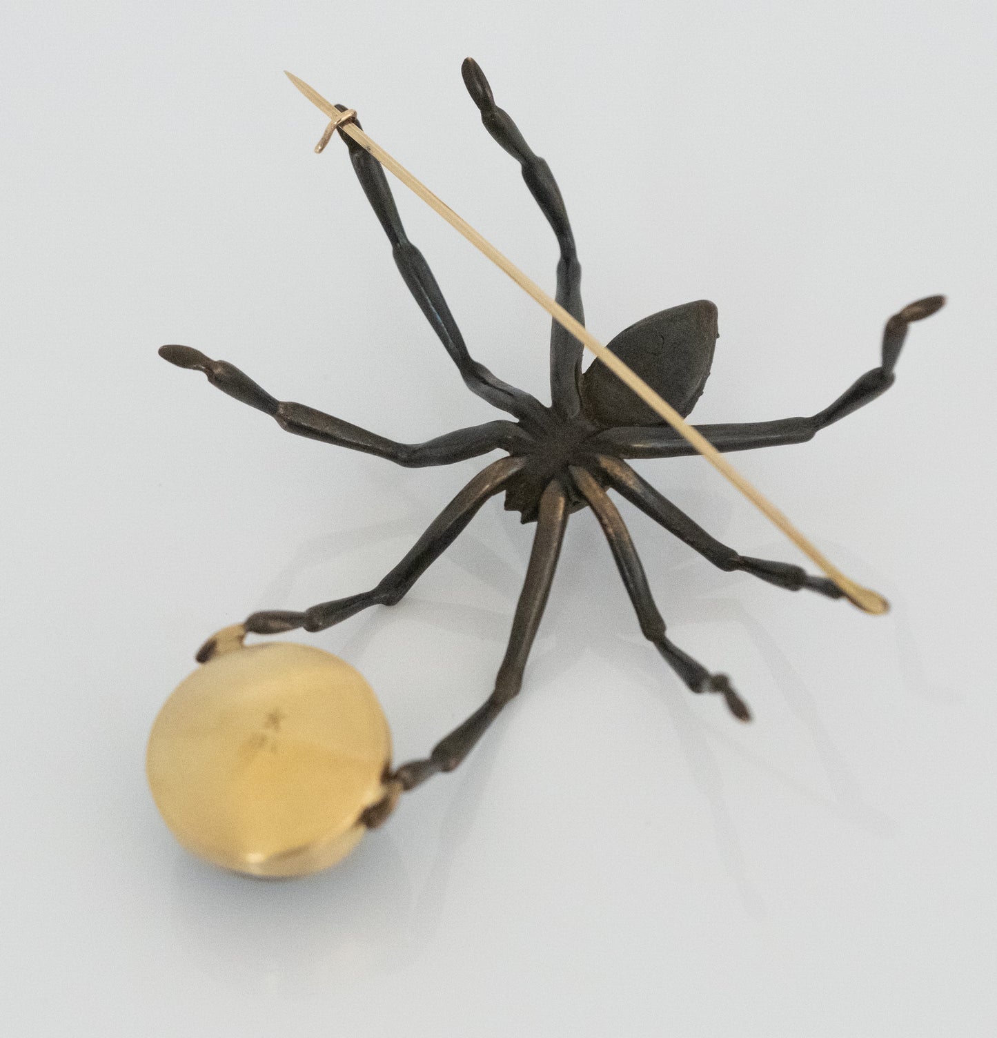 Gabriella Kiss Spider Brooch with Diamond and a Gorgous Moonstone - Premium Brooch from All The Best Vintage - Just $6400! Shop now at All The Best Vintage