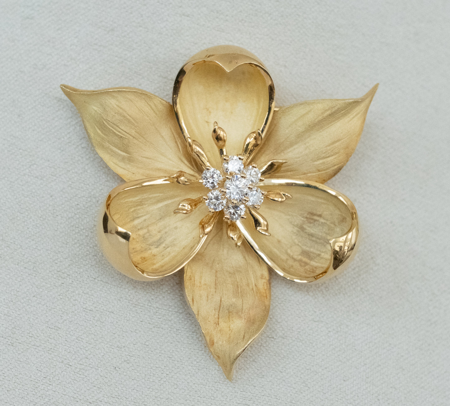 Tiffany and Co. 18K Vintage Diamond Dogwwod Flower Brooch - Premium Brooch from All The Best Vintage - Just $9650! Shop now at All The Best Vintage