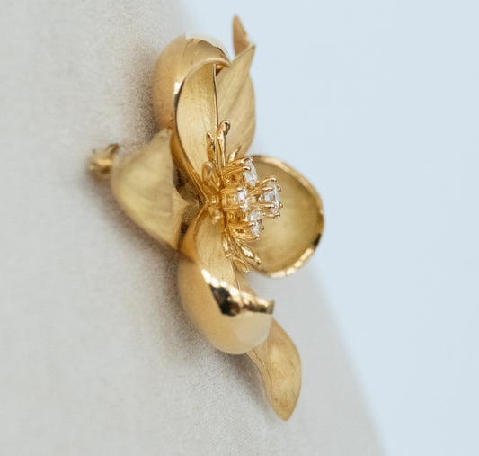 Tiffany and Co. 18K Vintage Diamond Dogwwod Flower Brooch - Premium Brooch from All The Best Vintage - Just $9650! Shop now at All The Best Vintage