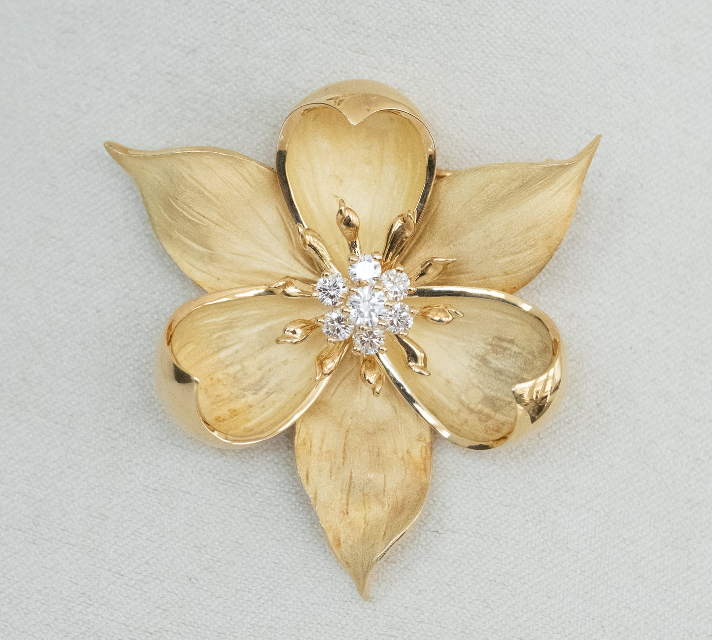 Tiffany and Co. 18K Vintage Diamond Dogwwod Flower Brooch - Premium Brooch from All The Best Vintage - Just $9650! Shop now at All The Best Vintage