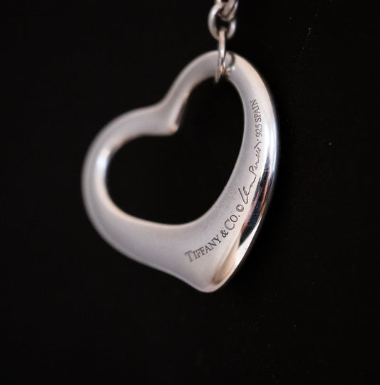 Vintage Tiffany & Co Elsa Peretti Sterling Open Heart on Chain - Premium Necklace from Elsa Peretti - Just $995! Shop now at All The Best Vintage