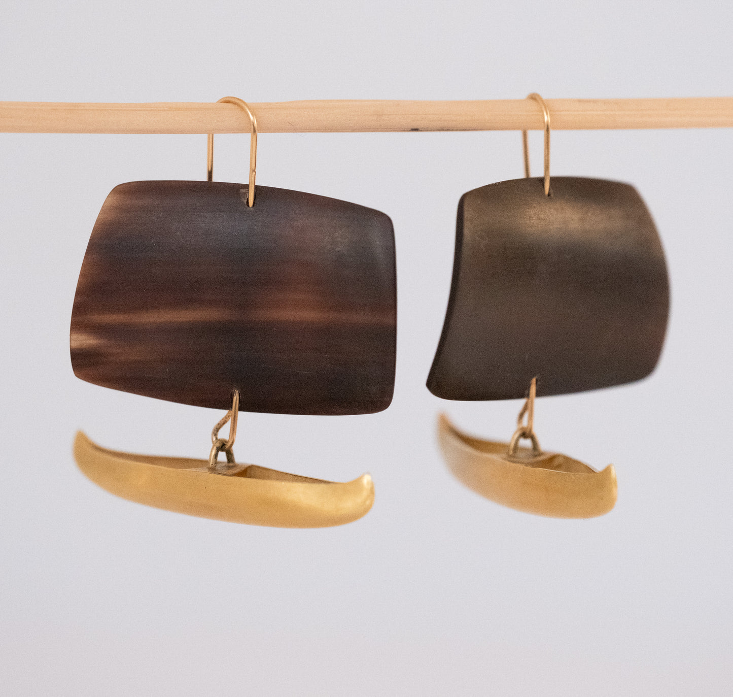 Gabriella Kiss 18K Gold and Horn Ship Earrings - Premium Earrings from All The Best Vintage - Just $3350! Shop now at All The Best Vintage