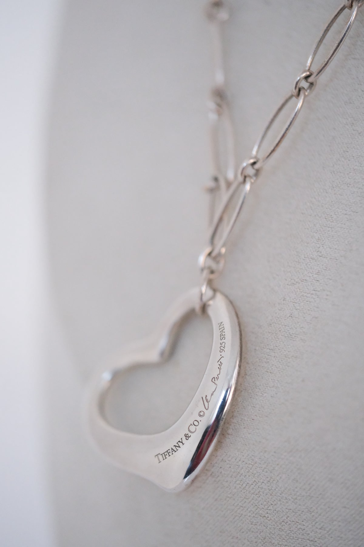 Vintage Tiffany & Co Elsa Peretti Sterling Open Heart on Chain - Premium Necklace from Elsa Peretti - Just $995! Shop now at All The Best Vintage