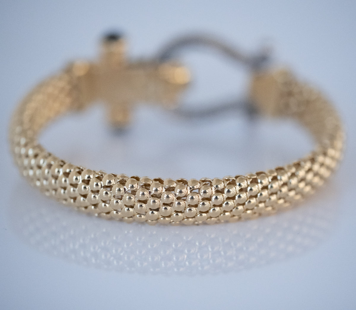 Gold Bracelet with Diamond and Black Onyx Horseshoe Clasp 14K Yellow Gold - Premium Bracelet from All The Best Vintage - Just $3495! Shop now at All The Best Vintage