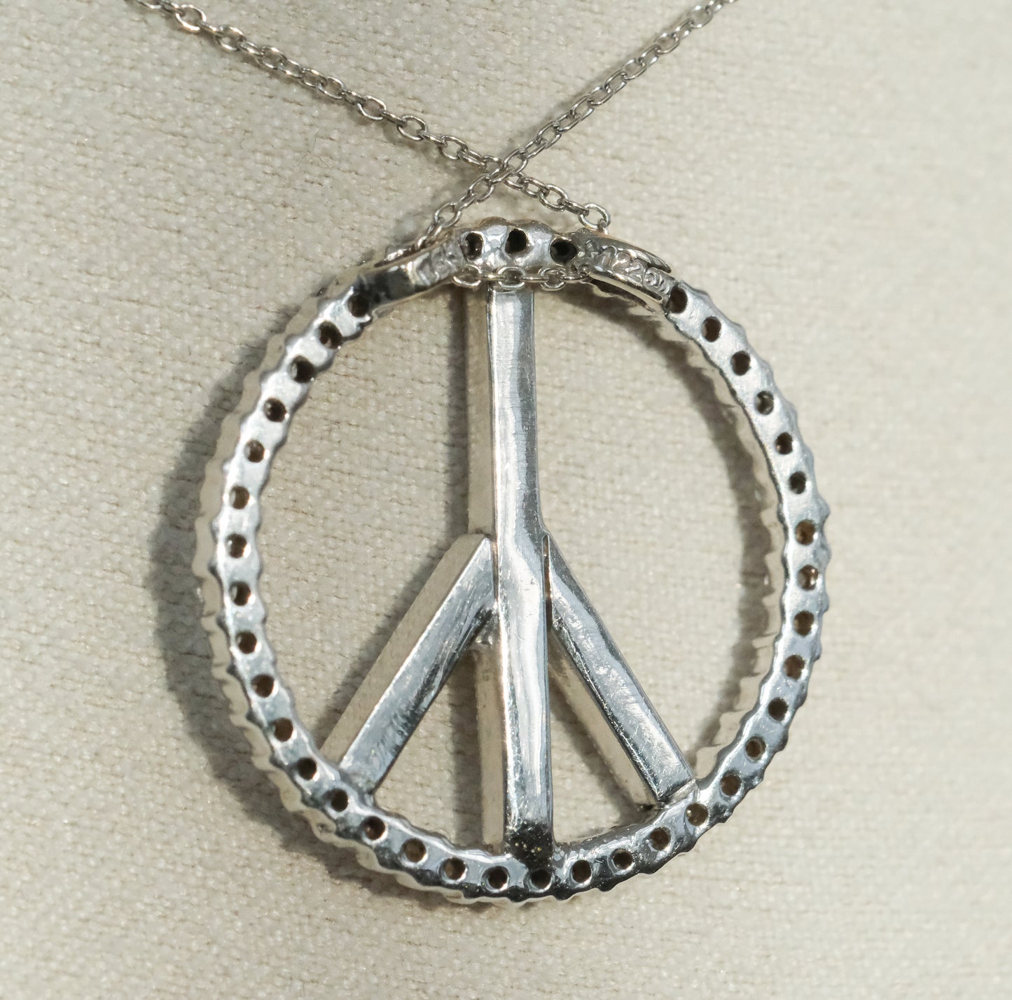 Roberto Coin Vintage Diamond 18K Peace Sign Pendant Necklace - Premium Necklace from All The Best Vintage - Just $3400! Shop now at All The Best Vintage