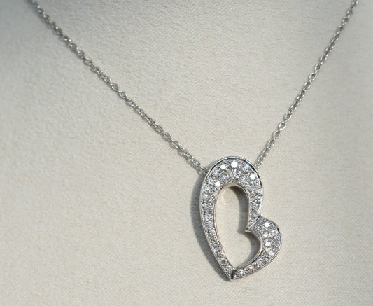 Diamond Heart Pendant and Chain 14K White Gold - Premium Necklace from All The Best Vintage - Just $2800! Shop now at All The Best Vintage