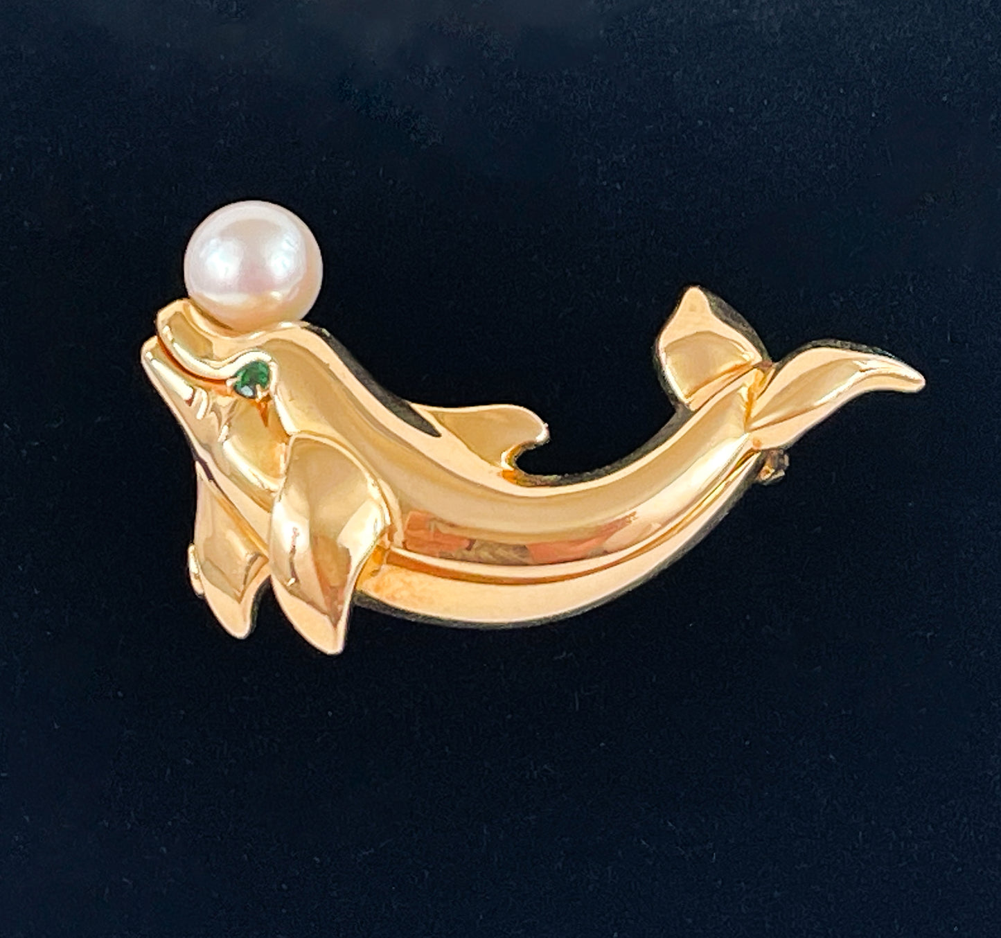 Cartier Vintage 18K Gold Dolphin and Pearl Brooch - Premium Brooch from All The Best Vintage - Just $4800! Shop now at All The Best Vintage