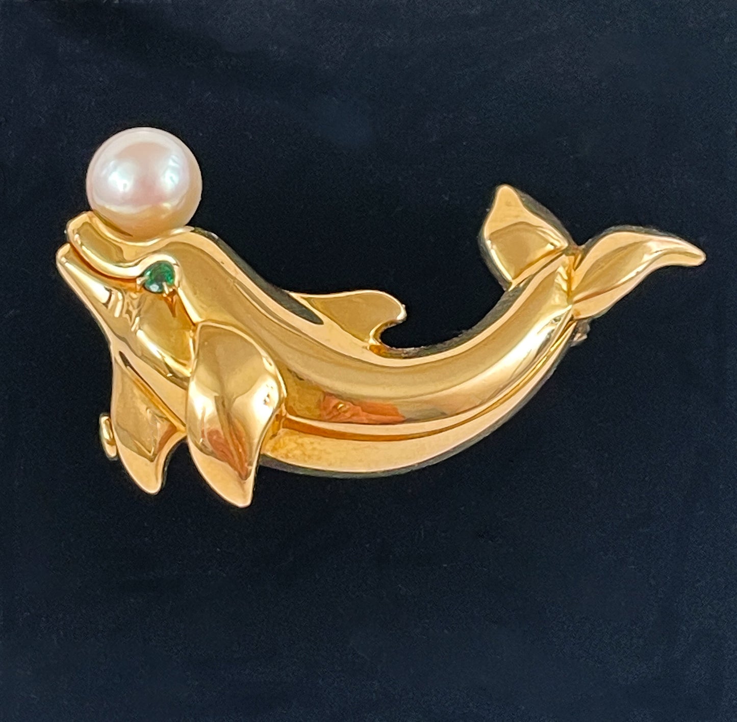 Cartier Vintage 18K Gold Dolphin and Pearl Brooch - Premium Brooch from All The Best Vintage - Just $4800! Shop now at All The Best Vintage