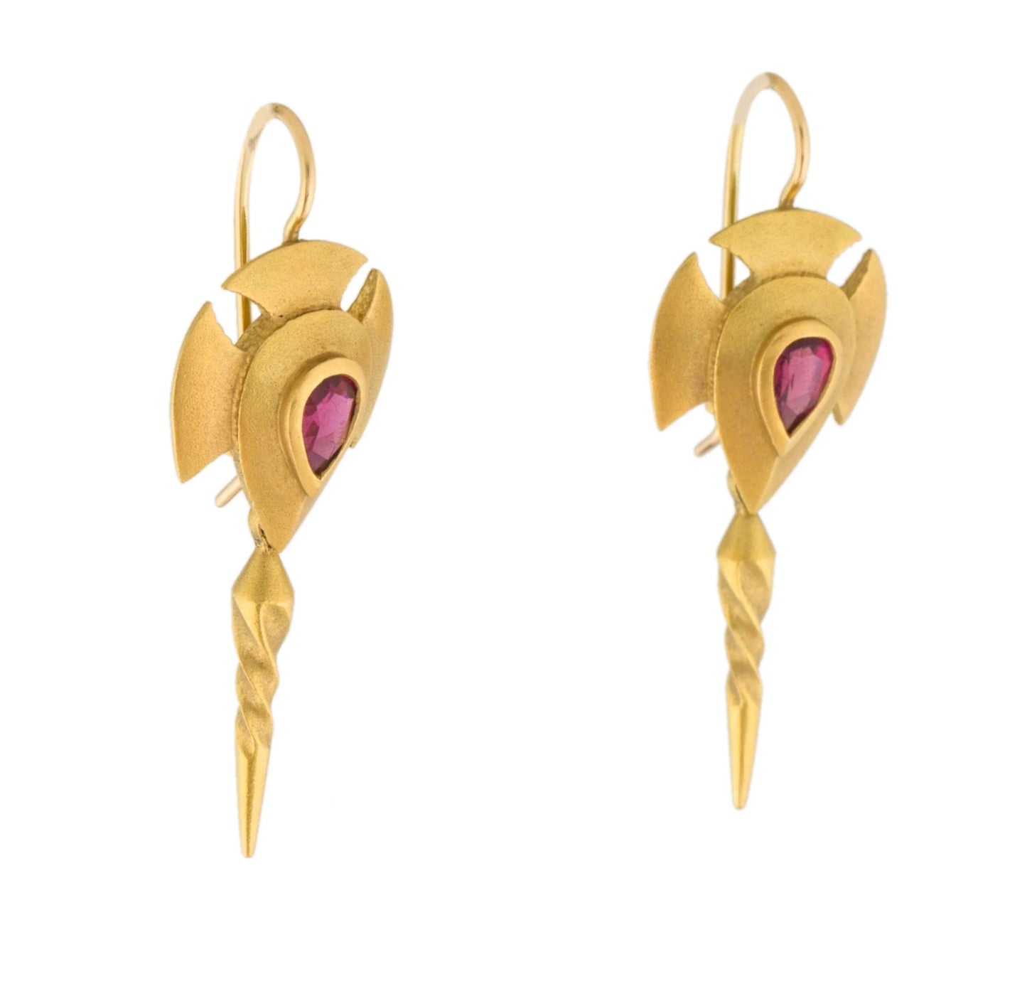 18K Gold Tourmaline Drop Earrings - Premium Earrings from All The Best Vintage - Just $2395! Shop now at All The Best Vintage