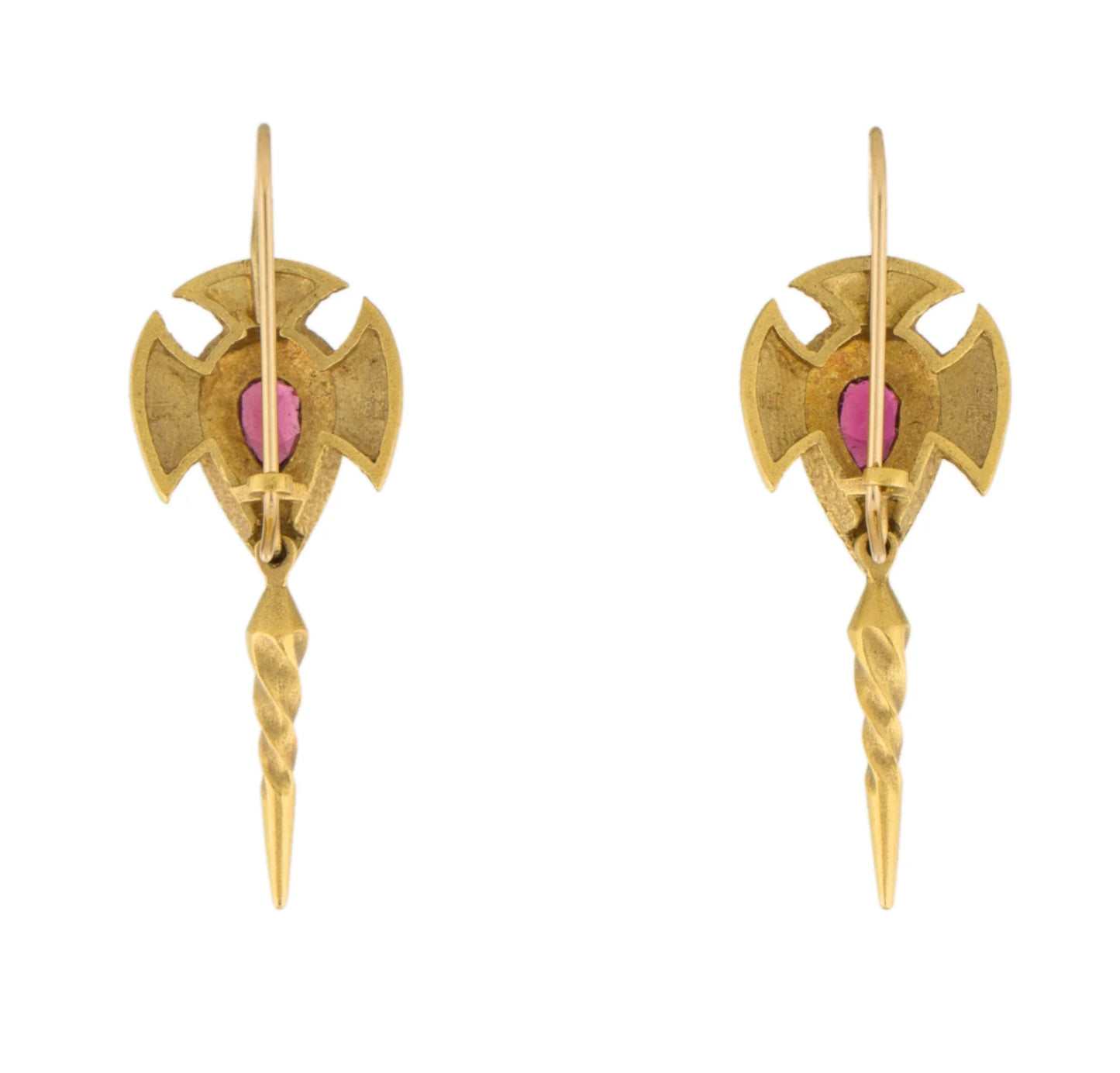 18K Gold Tourmaline Drop Earrings - Premium Earrings from All The Best Vintage - Just $2395! Shop now at All The Best Vintage