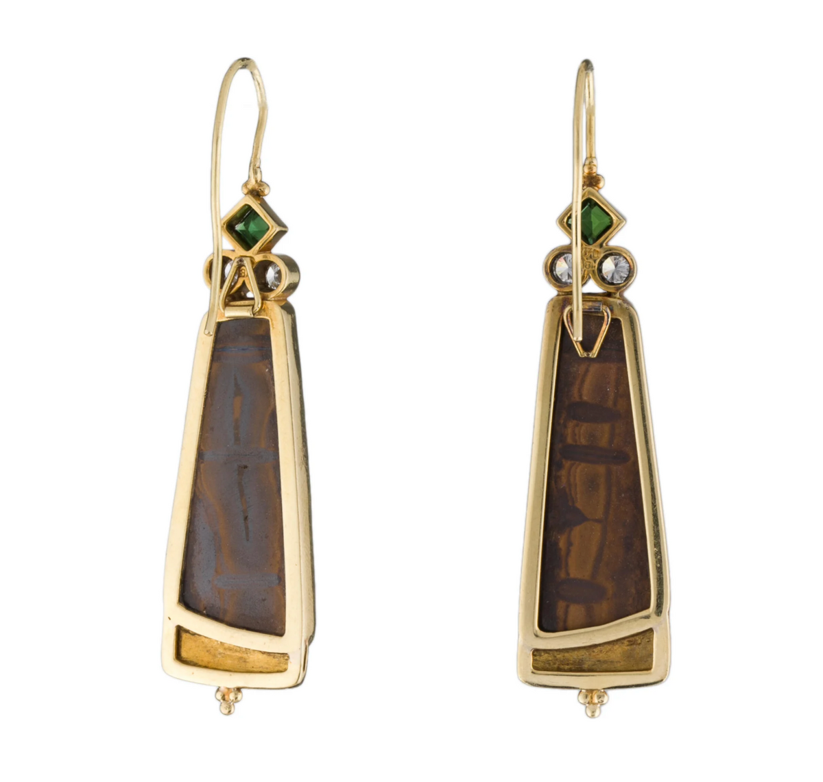 Paul Chevoshay 18K Gold Opal, Diamond and Garnet Earrings - Premium Earrings from Paula Crevoshay - Just $7995! Shop now at All The Best Vintage