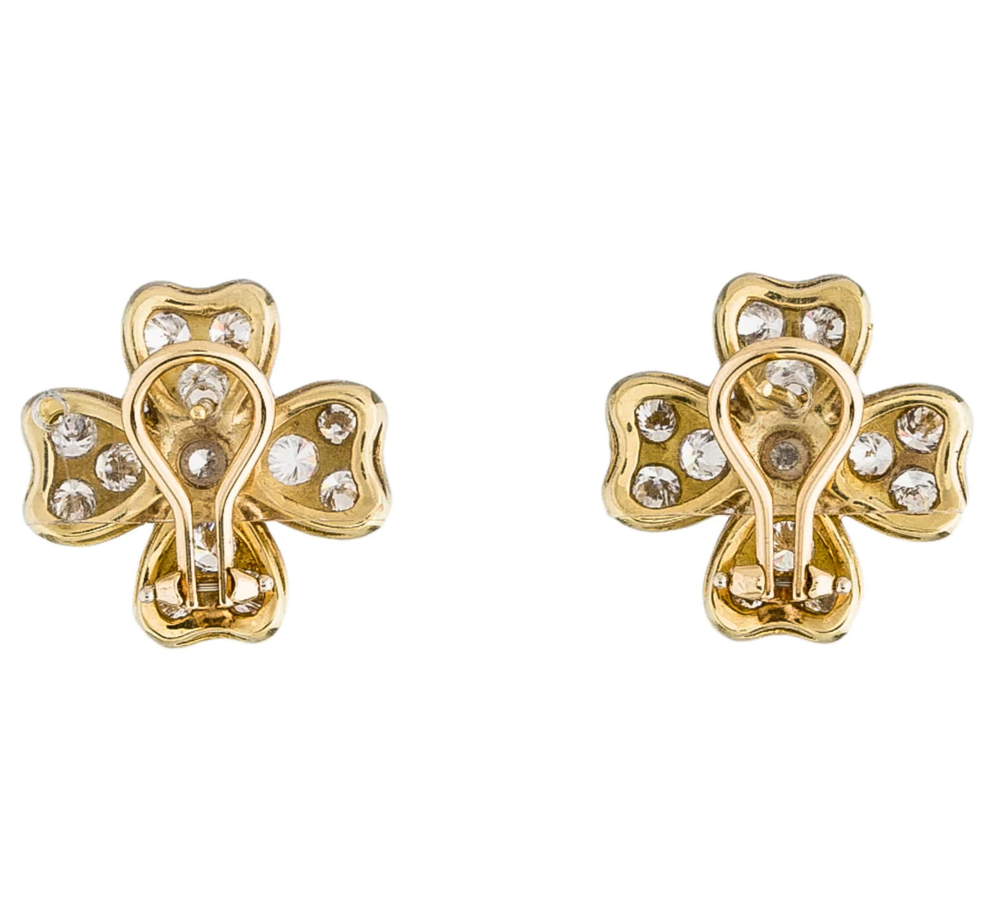 Gorgeous 18K Yellow Gold Diamond Flower Earrings - Premium Earrings from All The Best Vintage - Just $6750! Shop now at All The Best Vintage