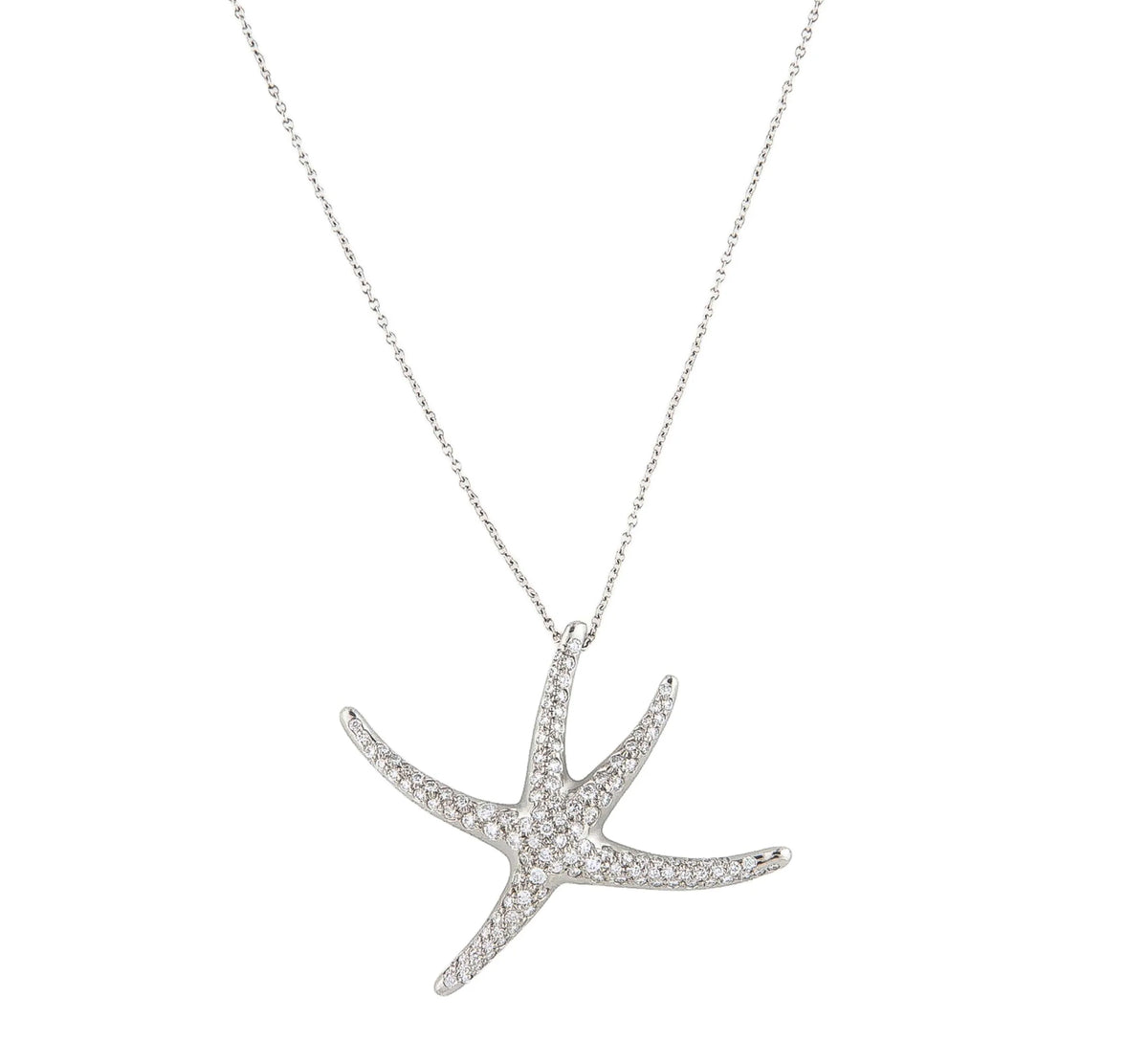 Rare Tiffany & Co. Elsa Peretti Vintage 1986 Platinum & Diamond Starfish Pendant Necklace - Premium Necklace from All The Best Vintage - Just $9245! Shop now at All The Best Vintage